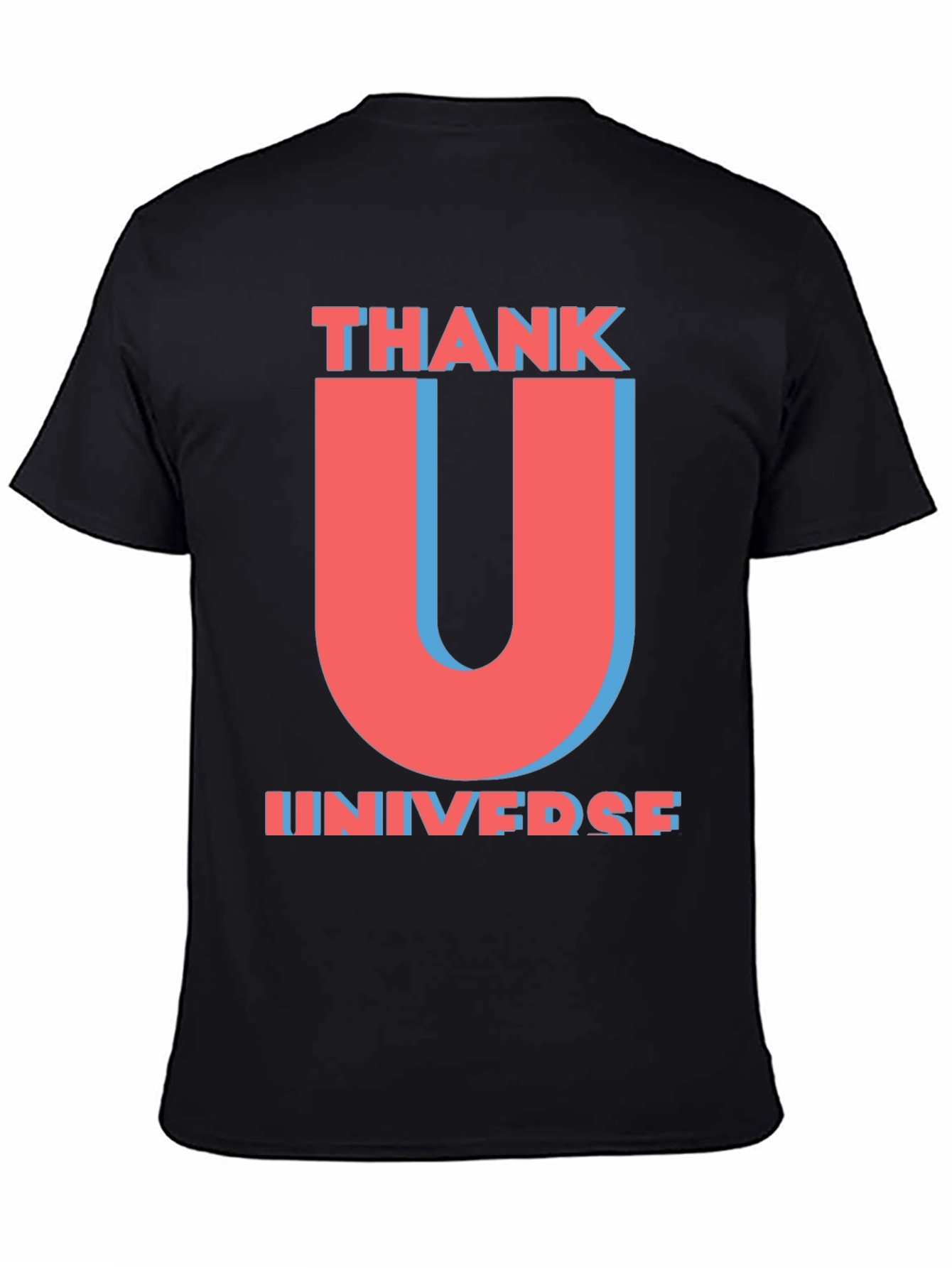 Black Thank U Universe Graphic T-Shirt - Trendy Black Tee view 4