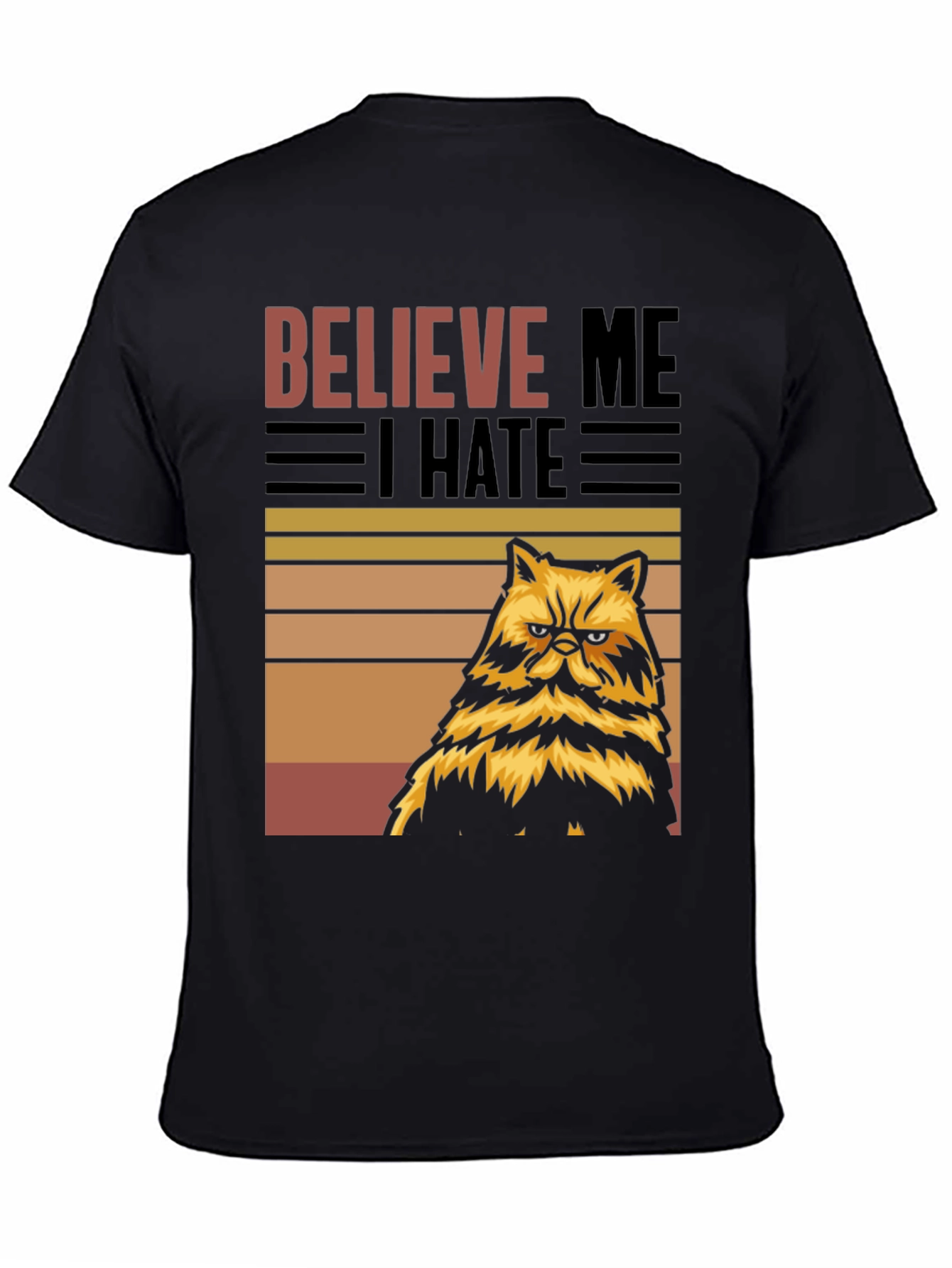 Black Believe Me I Hate Grumpy Cat T-Shirt view 4
