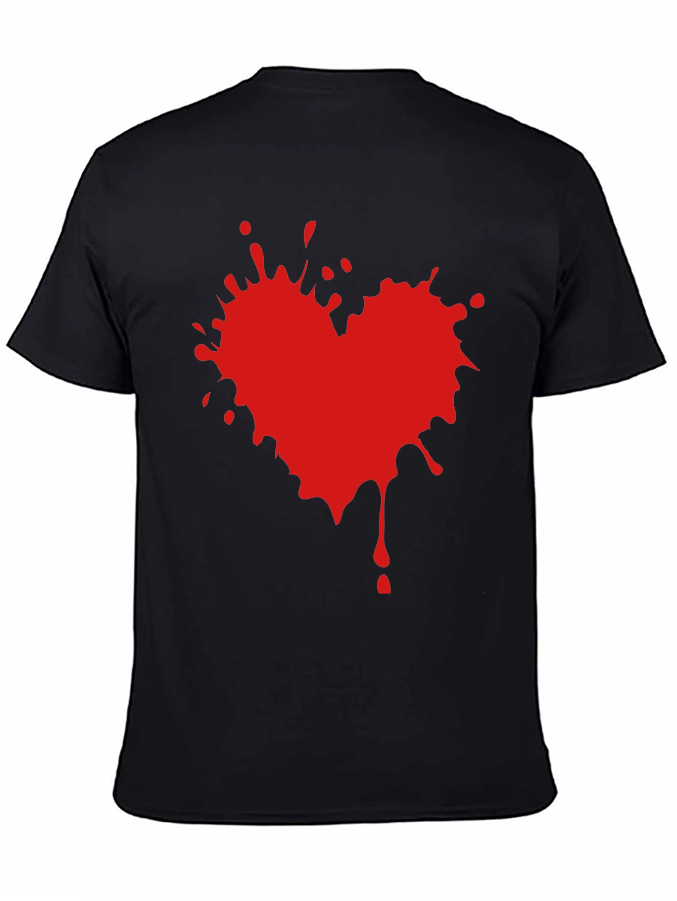 Black Heart Splatter Graphic Tee - Black T-Shirt view 4
