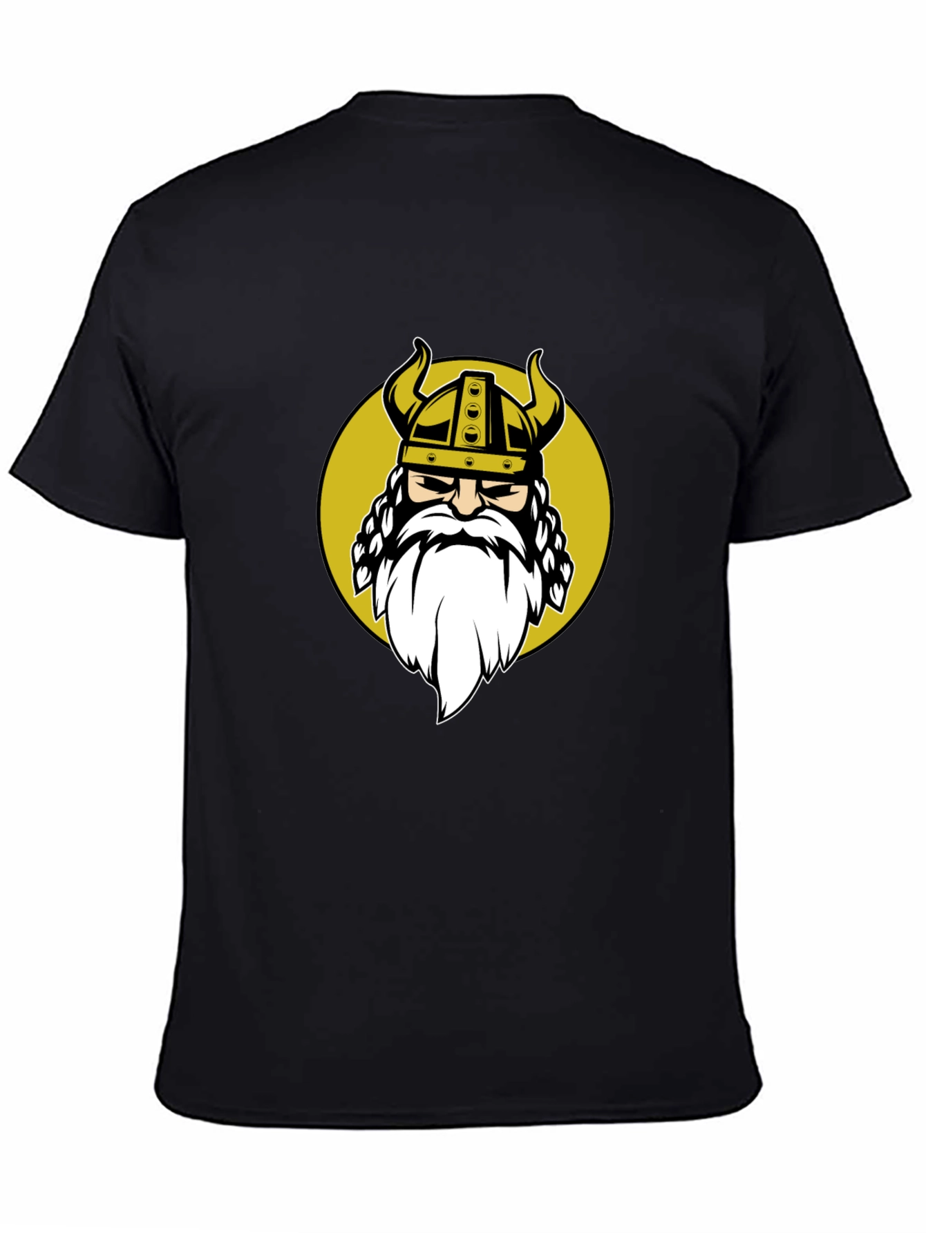 Black Viking Warrior Graphic Tee - Black Cotton Blend Shirt view 4