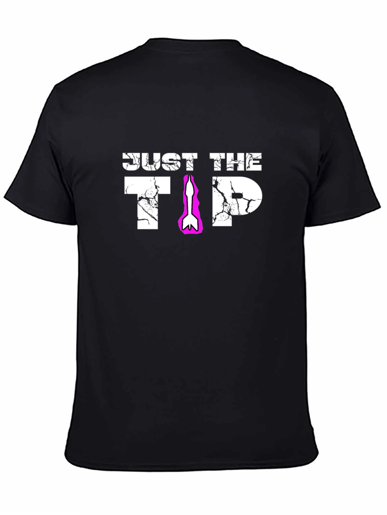 Black Just The Tip Graphic T-Shirt - Adult Humor Tee view 4