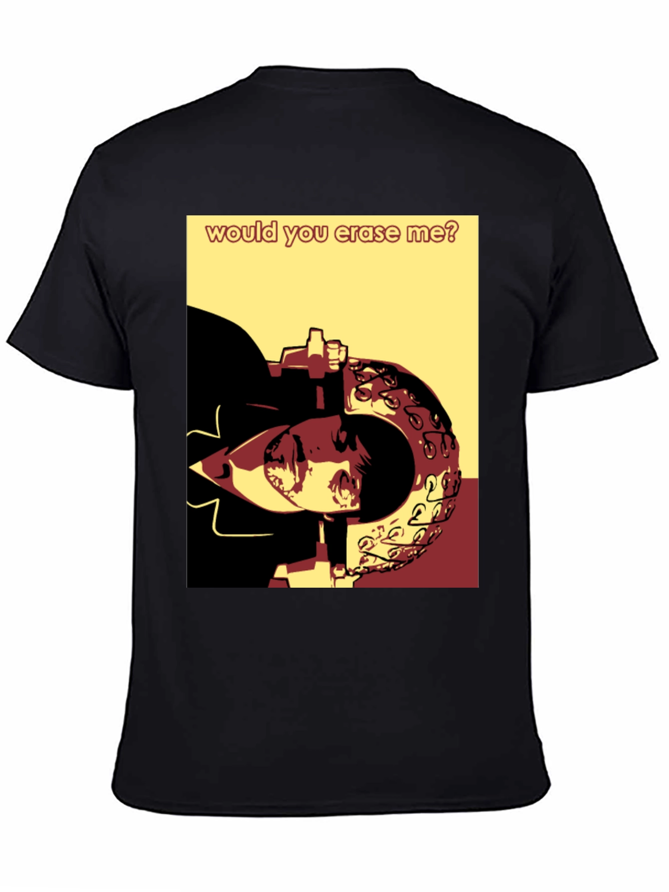 Black Would You Erase Me Graphic Tee view 4
