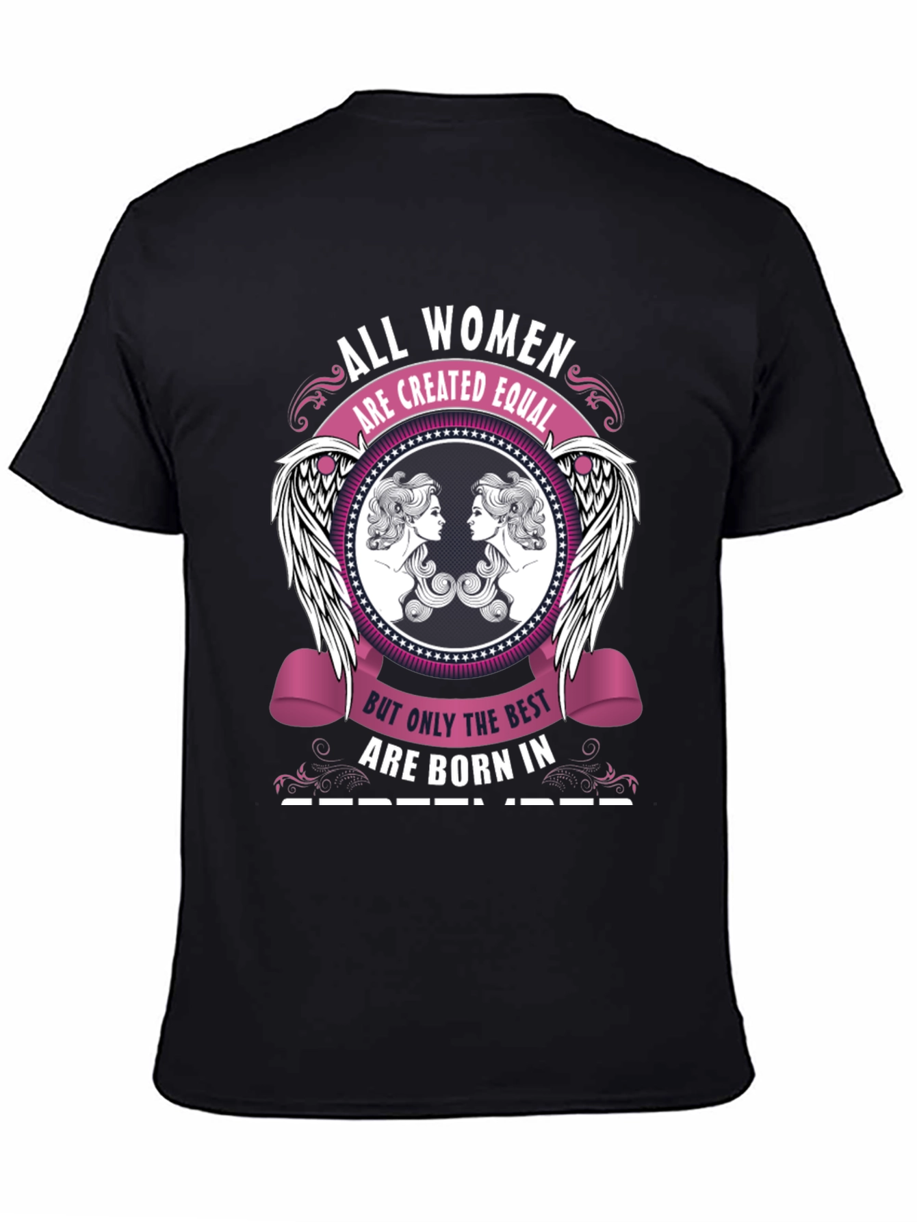 Black All Women September Birthday Graphic T-Shirt view 4