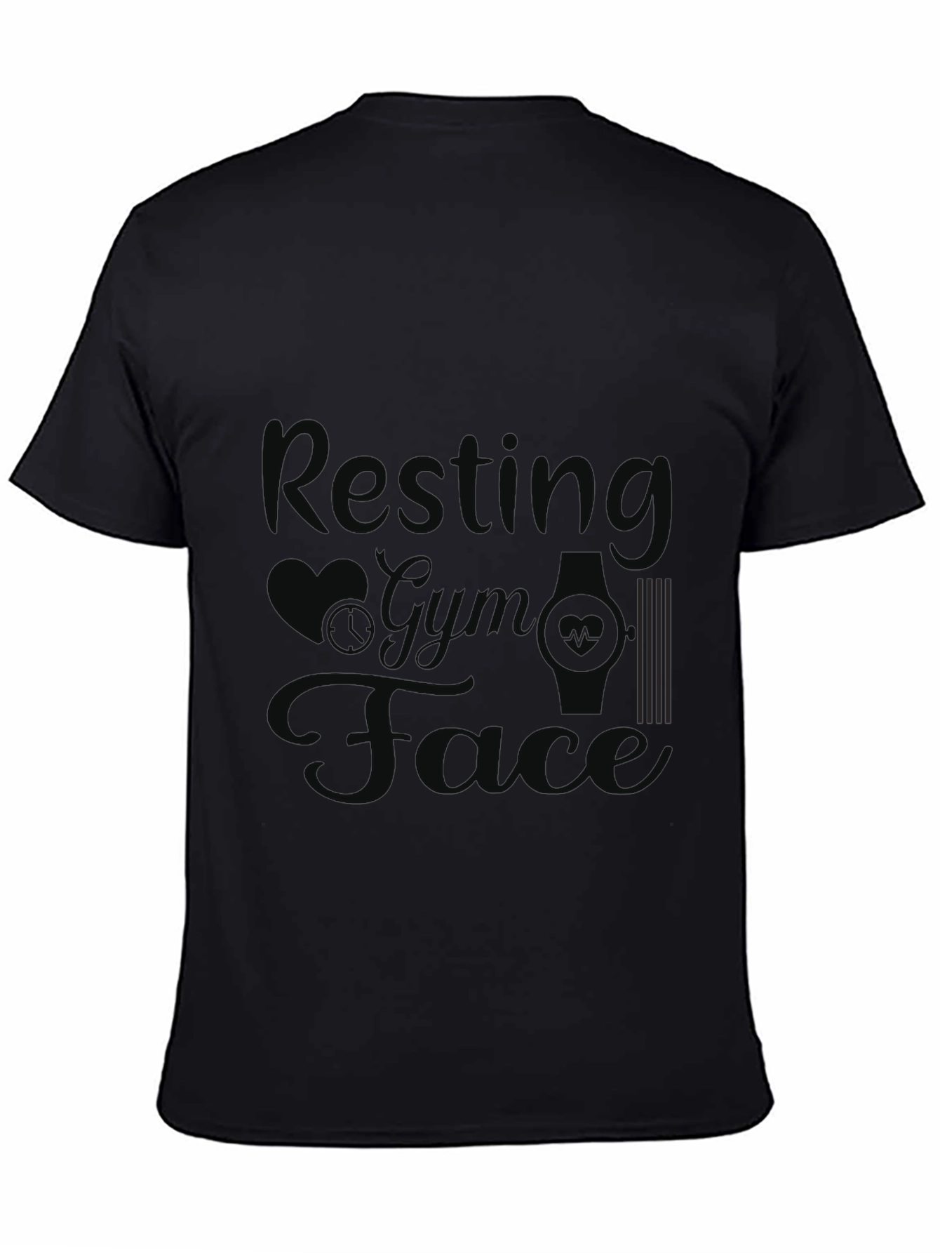 Black Resting Gym Face Graphic Tee - Black view 4