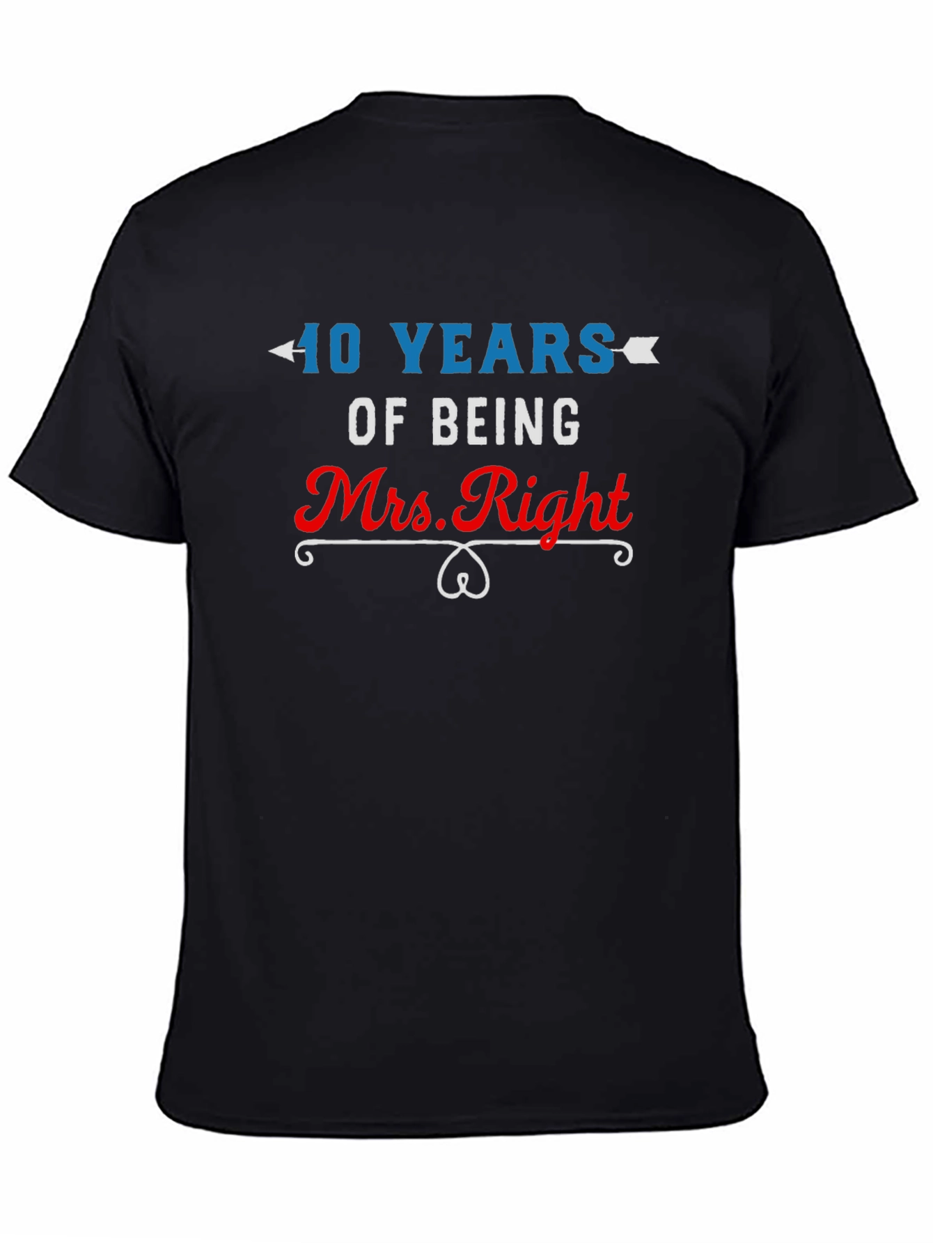 Black 40 Years Mrs. Right Anniversary T-Shirt view 4
