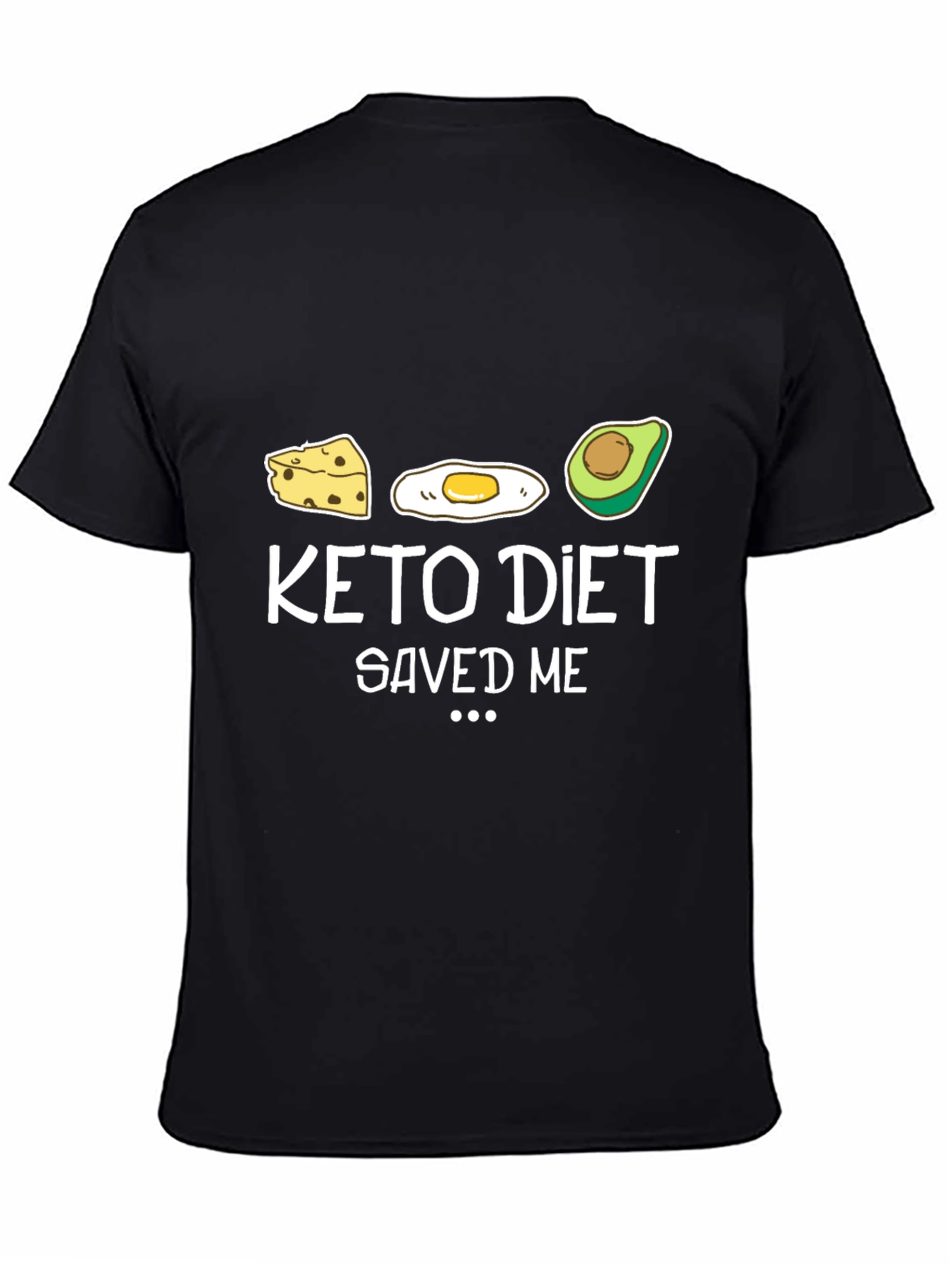 Black Keto Diet Saved Me Funny Graphic T-Shirt view 4