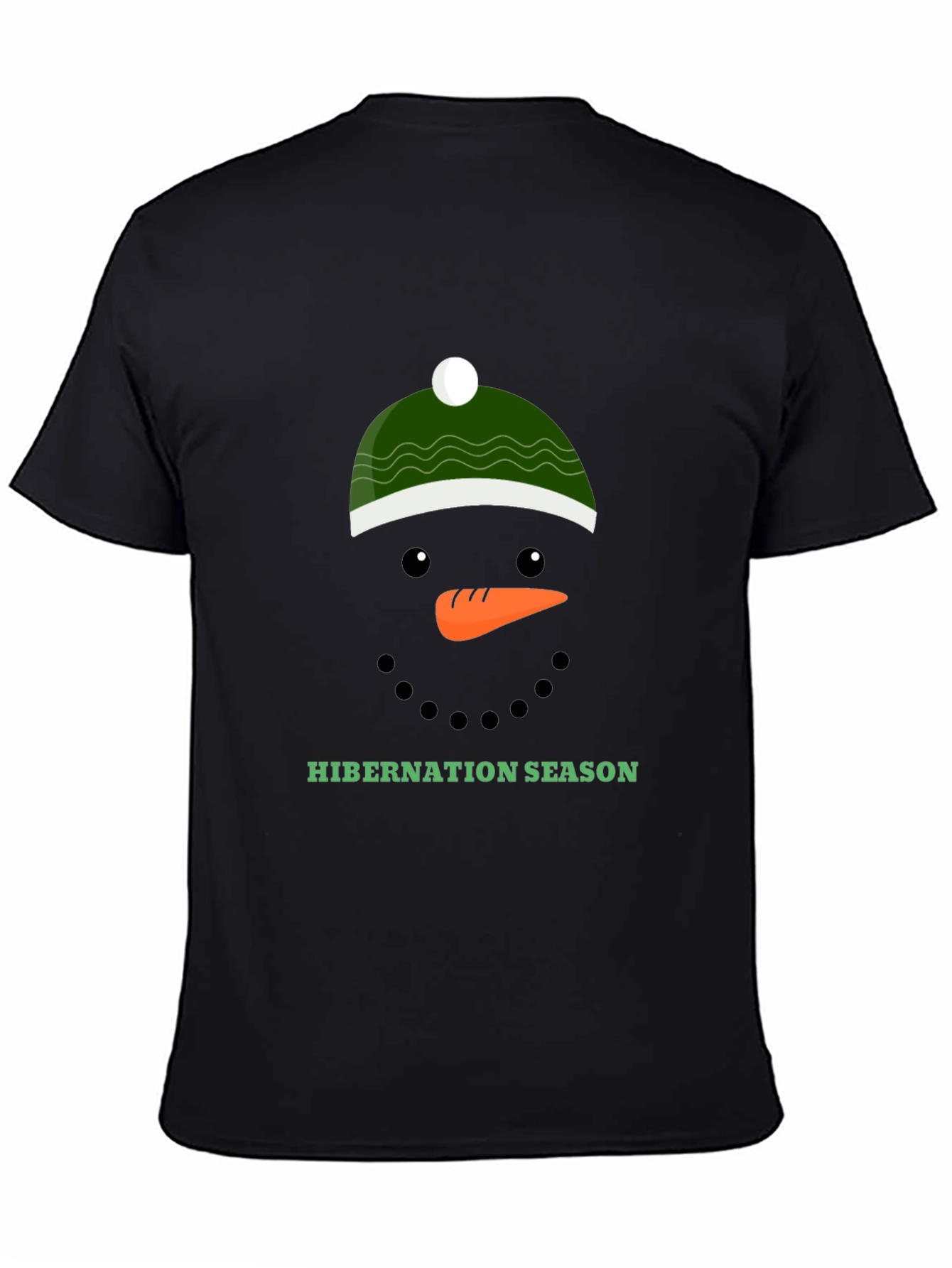 Black Hibernation Season Snowman Graphic Tee view 4