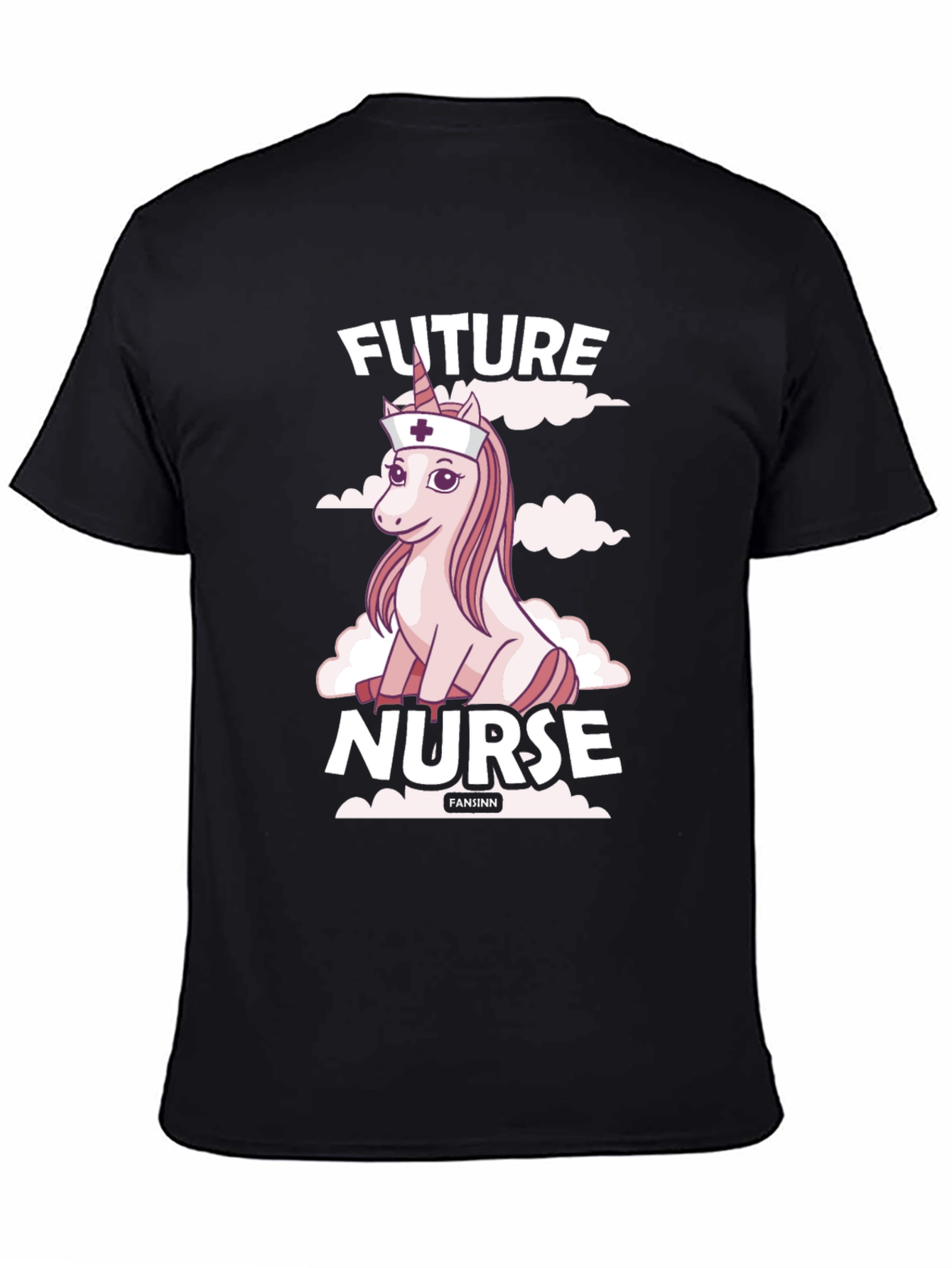 Black Future Nurse Unicorn T-Shirt - Funny Gift Idea view 4