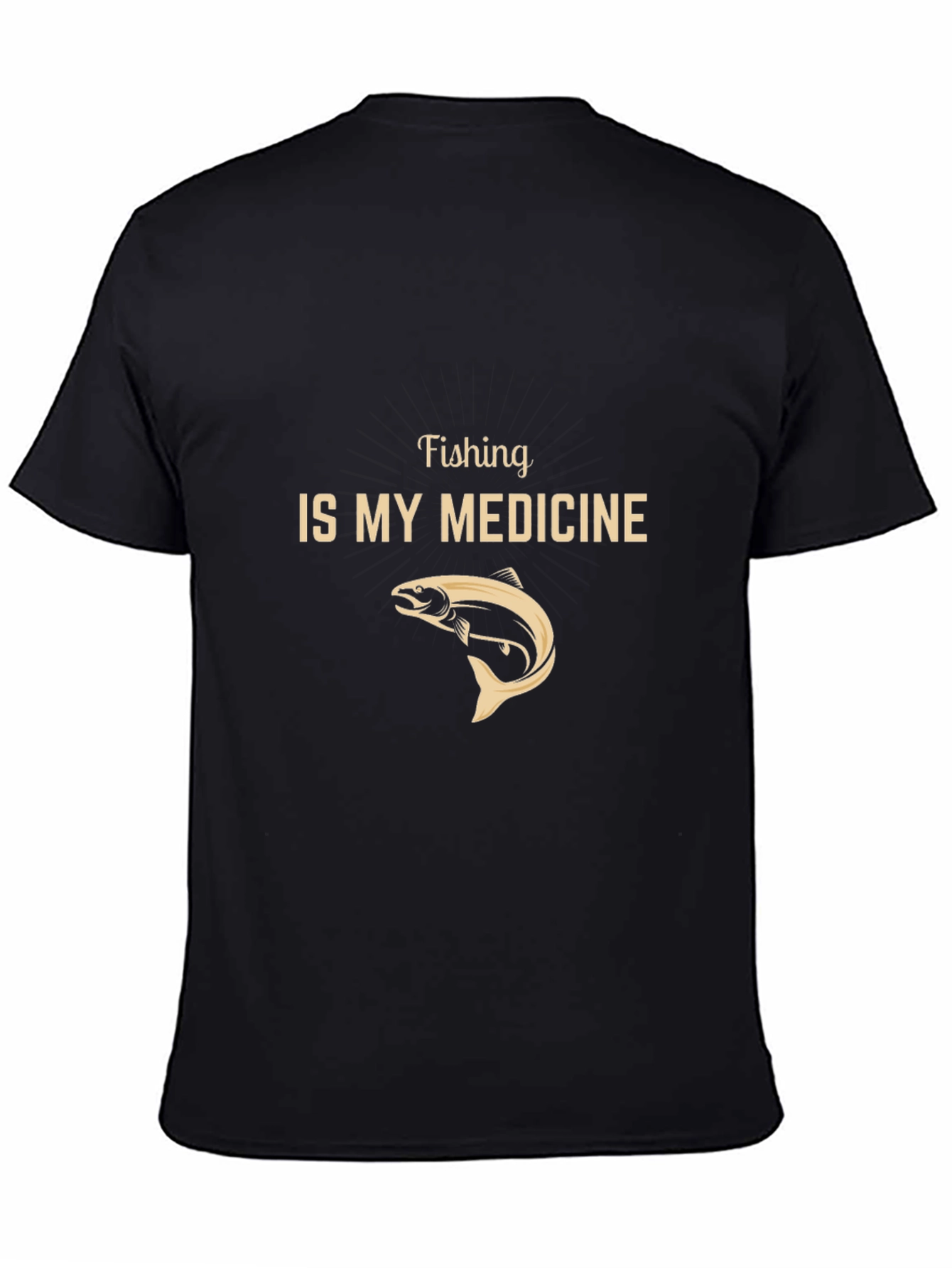 Black Fishing is My Medicine Black Graphic Tee view 4