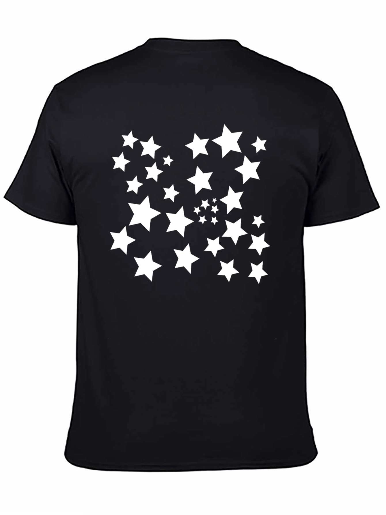Black Starry Black Tee: Stylish Cosmic Graphic T-Shirt view 4