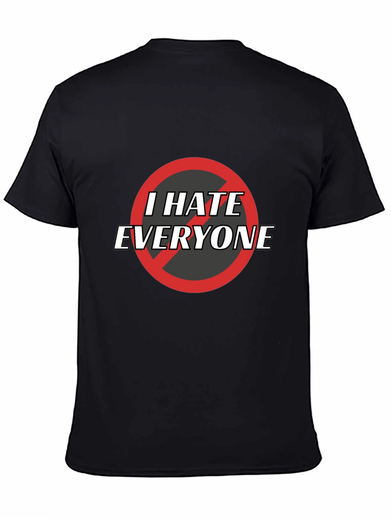 Black I Hate Everyone Graphic Tee - Black Cotton T-Shirt view 4