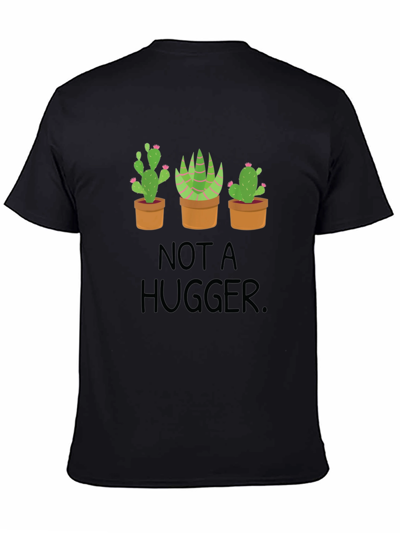 Black Not a Hugger Cactus Graphic Tee view 4