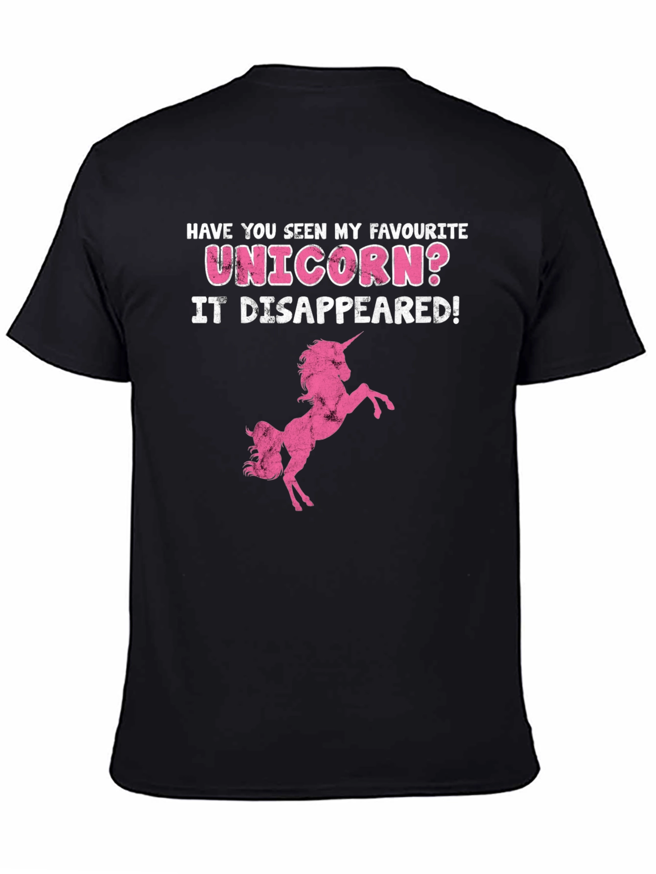 Black Unicorn Disappeared Graphic Tee - Humor Shirt view 4