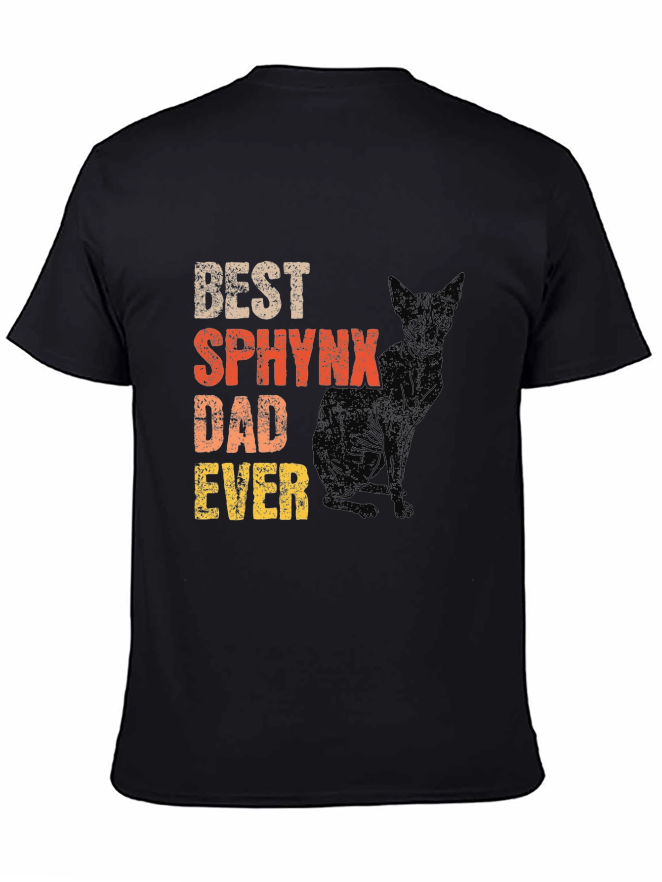 Black Best Sphynx Dad Ever T-Shirt view 4