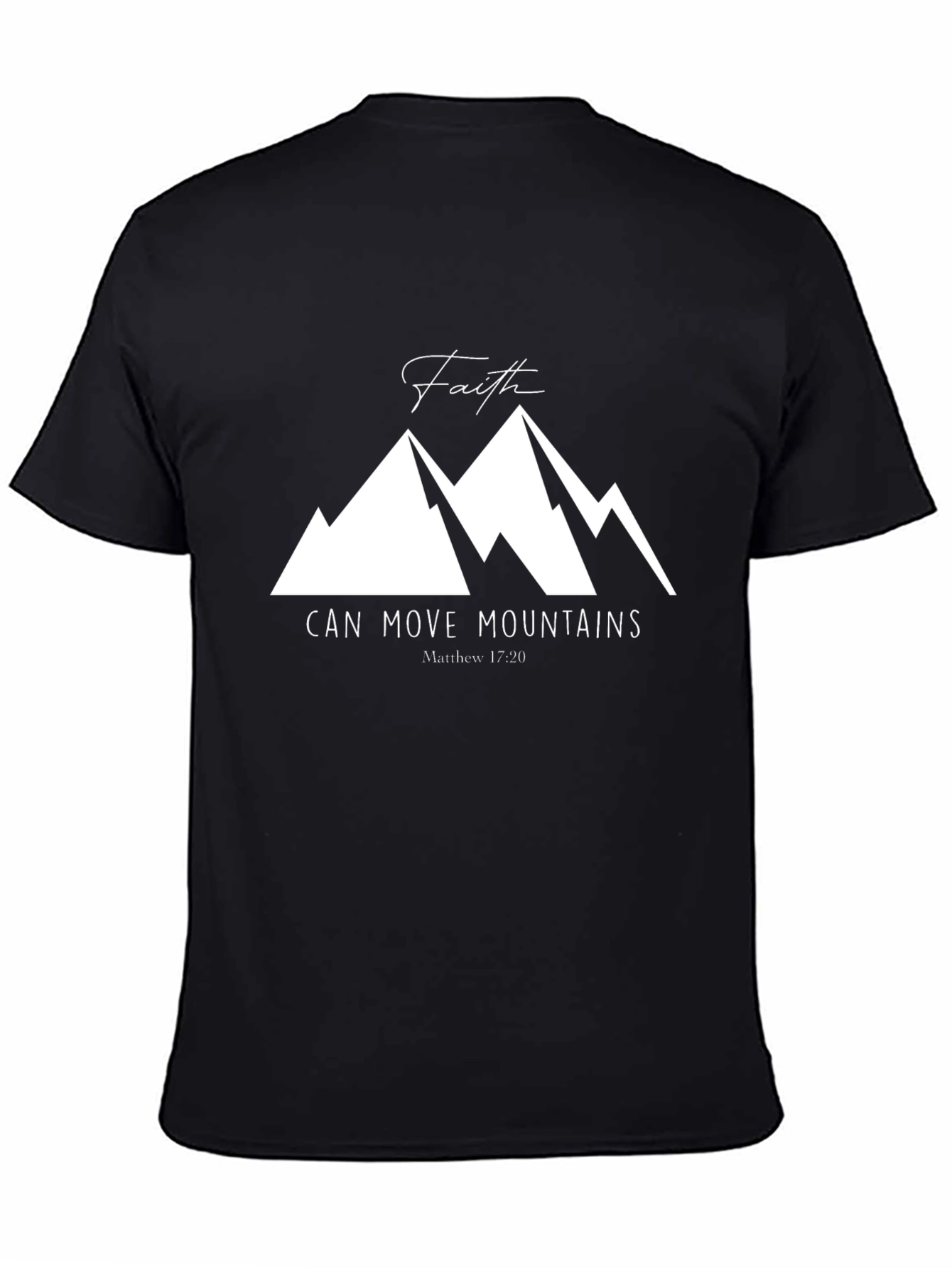 Black Faith Can Move Mountains Graphic Tee view 4
