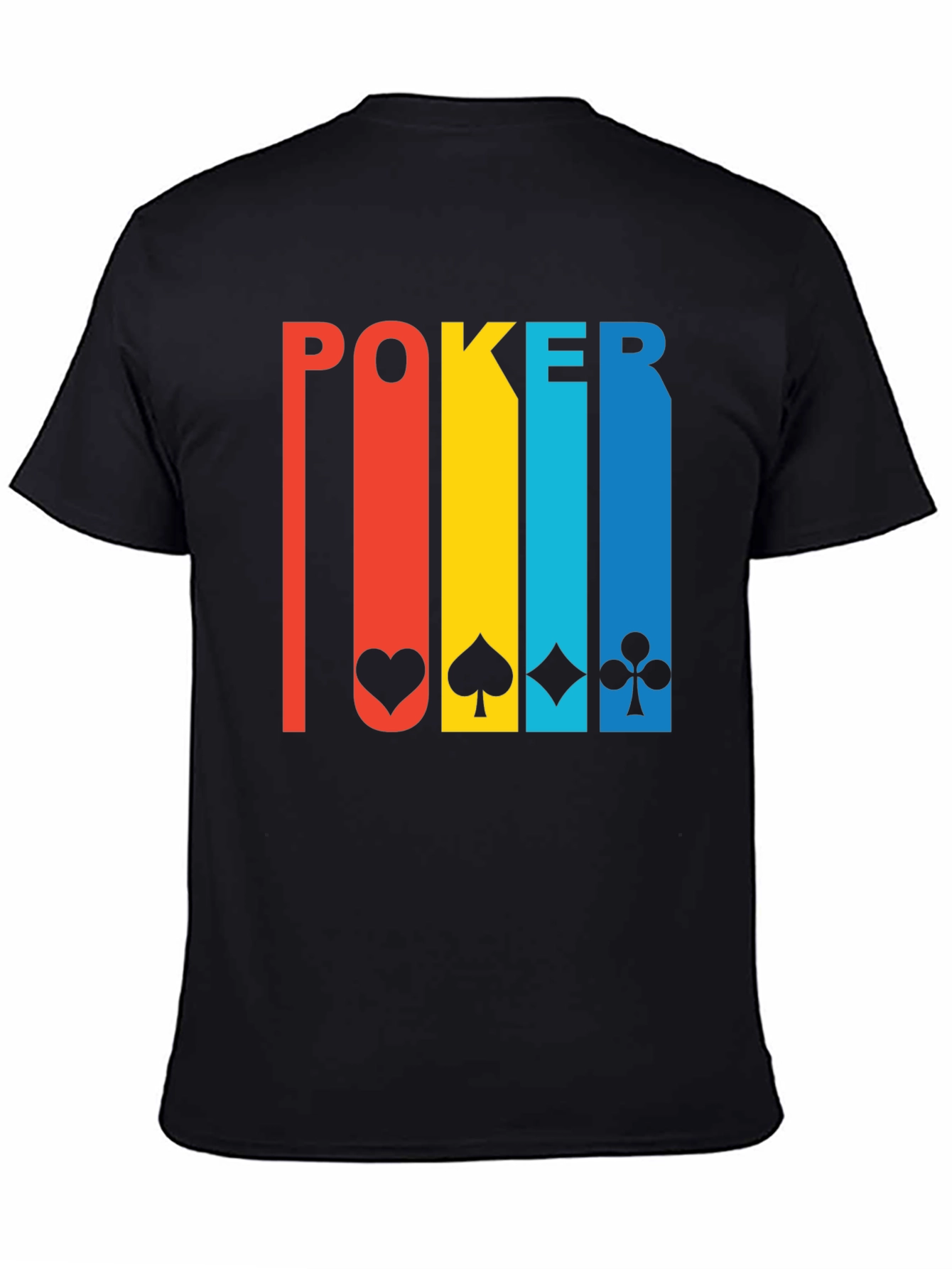 Black Poker Card Suits Graphic Tee - Lucky Shirt view 4