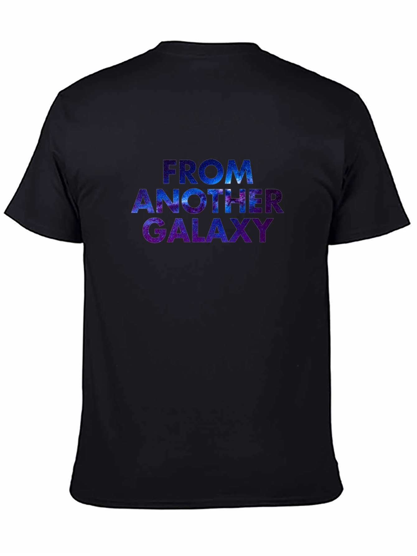 Black Galaxy Design Graphic T-Shirt view 4