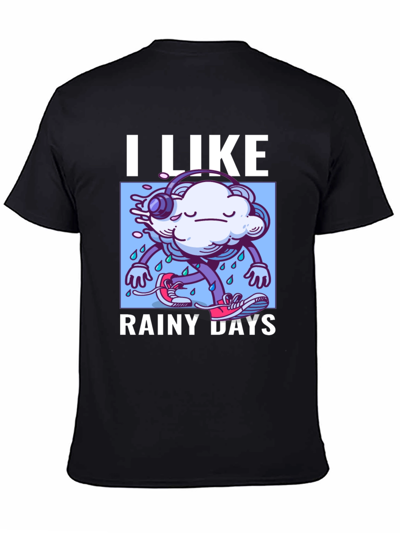 Black I Like Rainy Days Graphic T-Shirt view 4