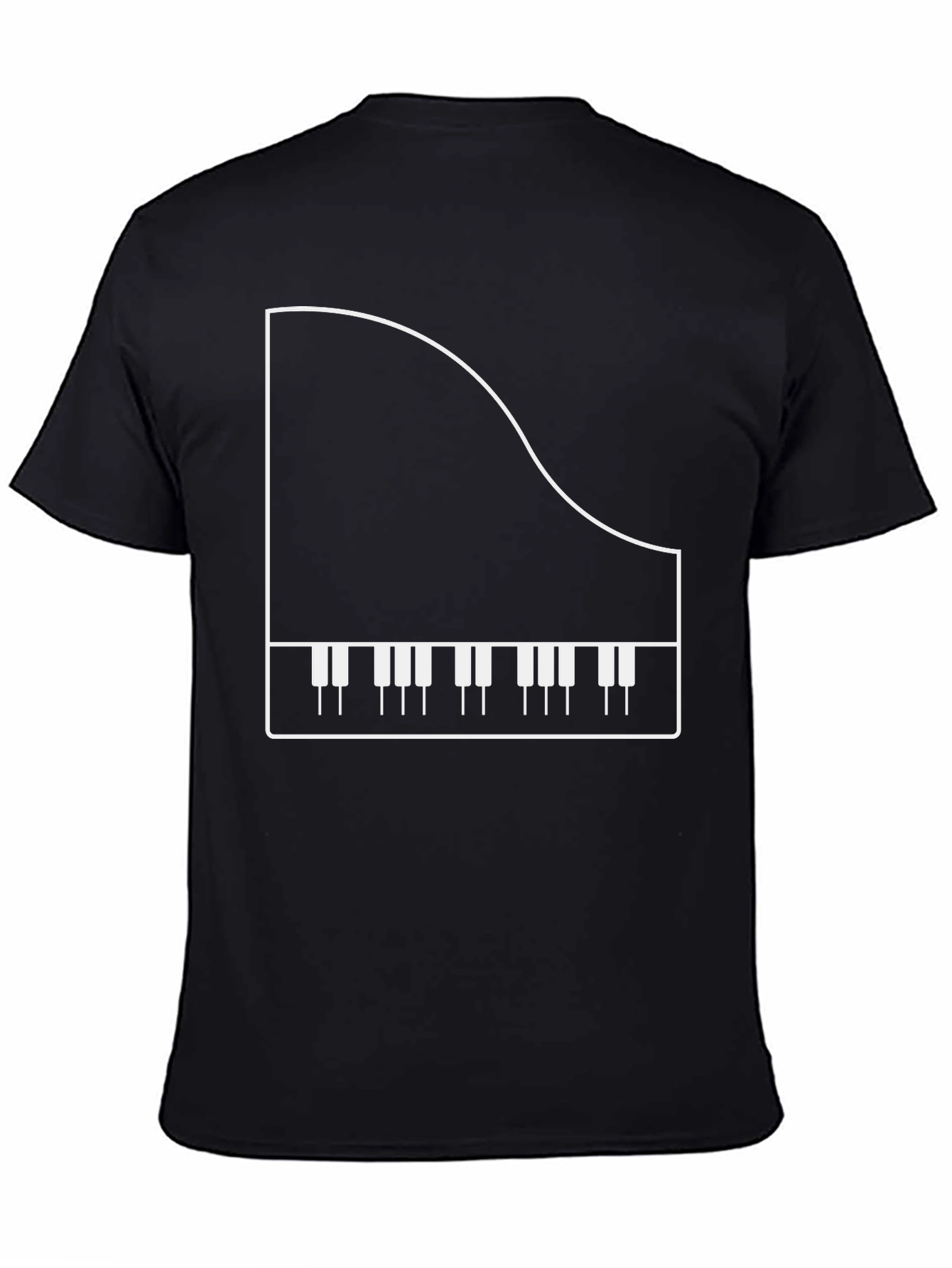 Black Piano Graphic T-Shirt - Musician Apparel view 4