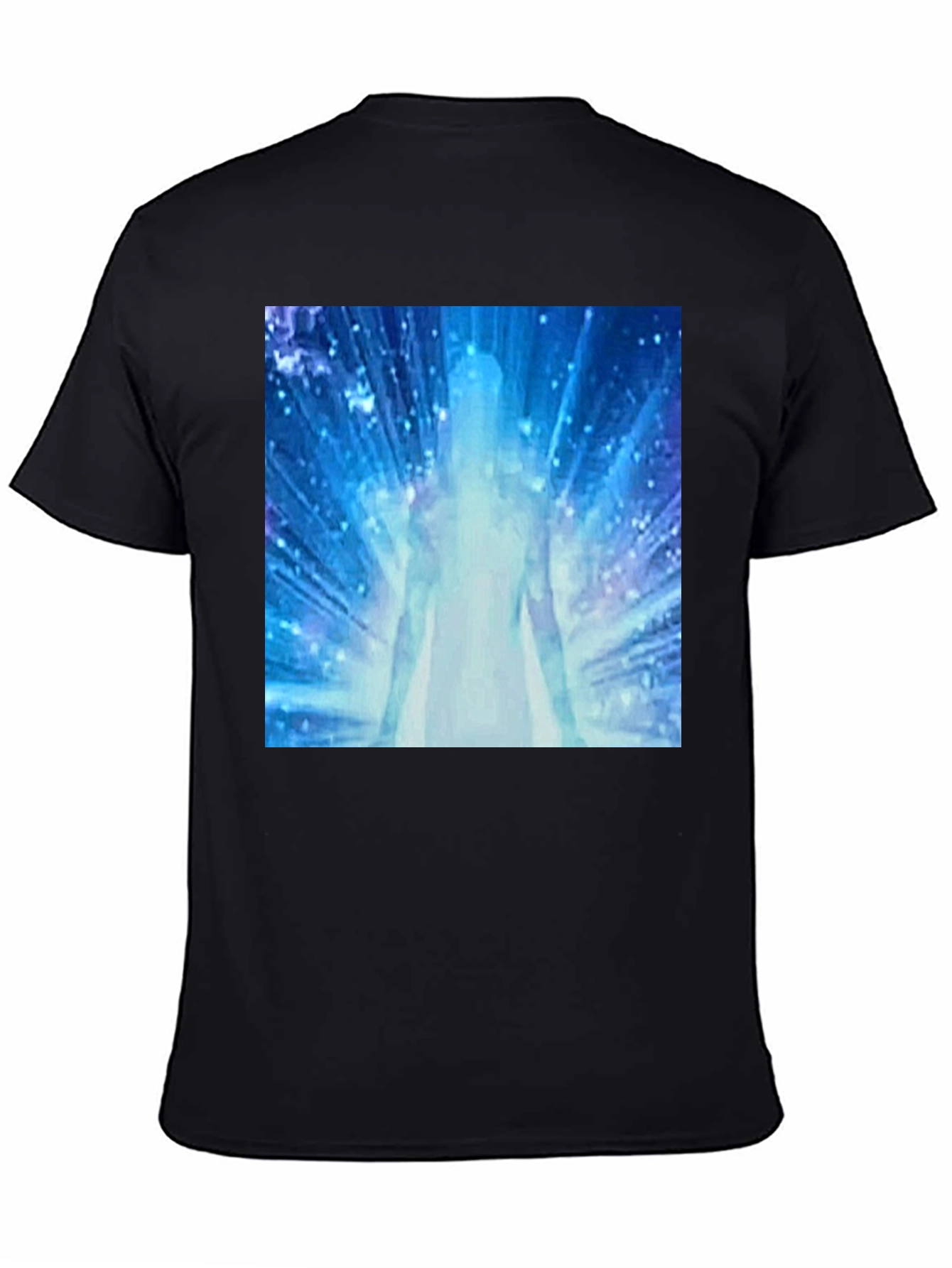 Black Astral Being T-Shirt - Cosmic Energy Design view 4