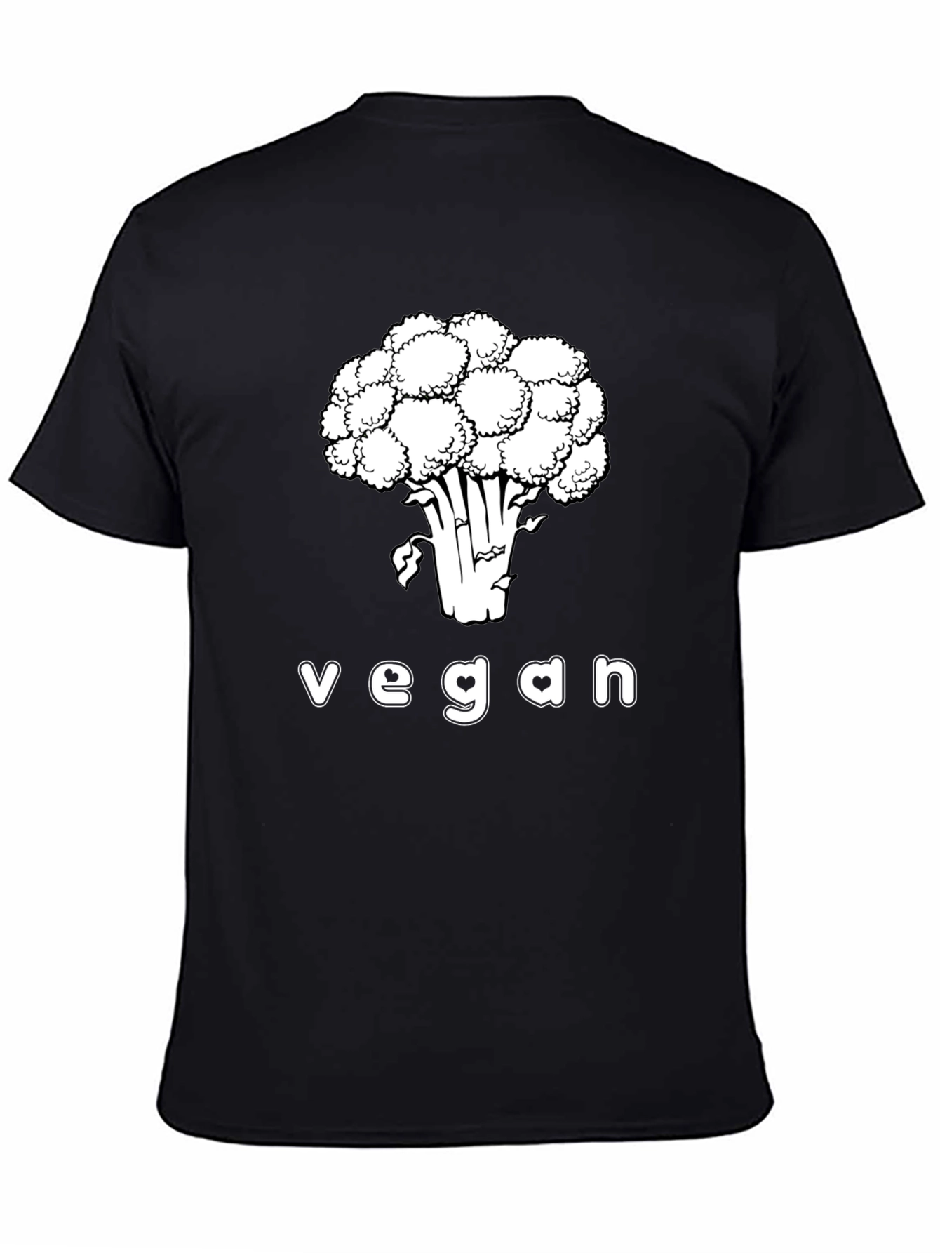 Black Vegan T-Shirt Cauliflower Graphic Tee view 4