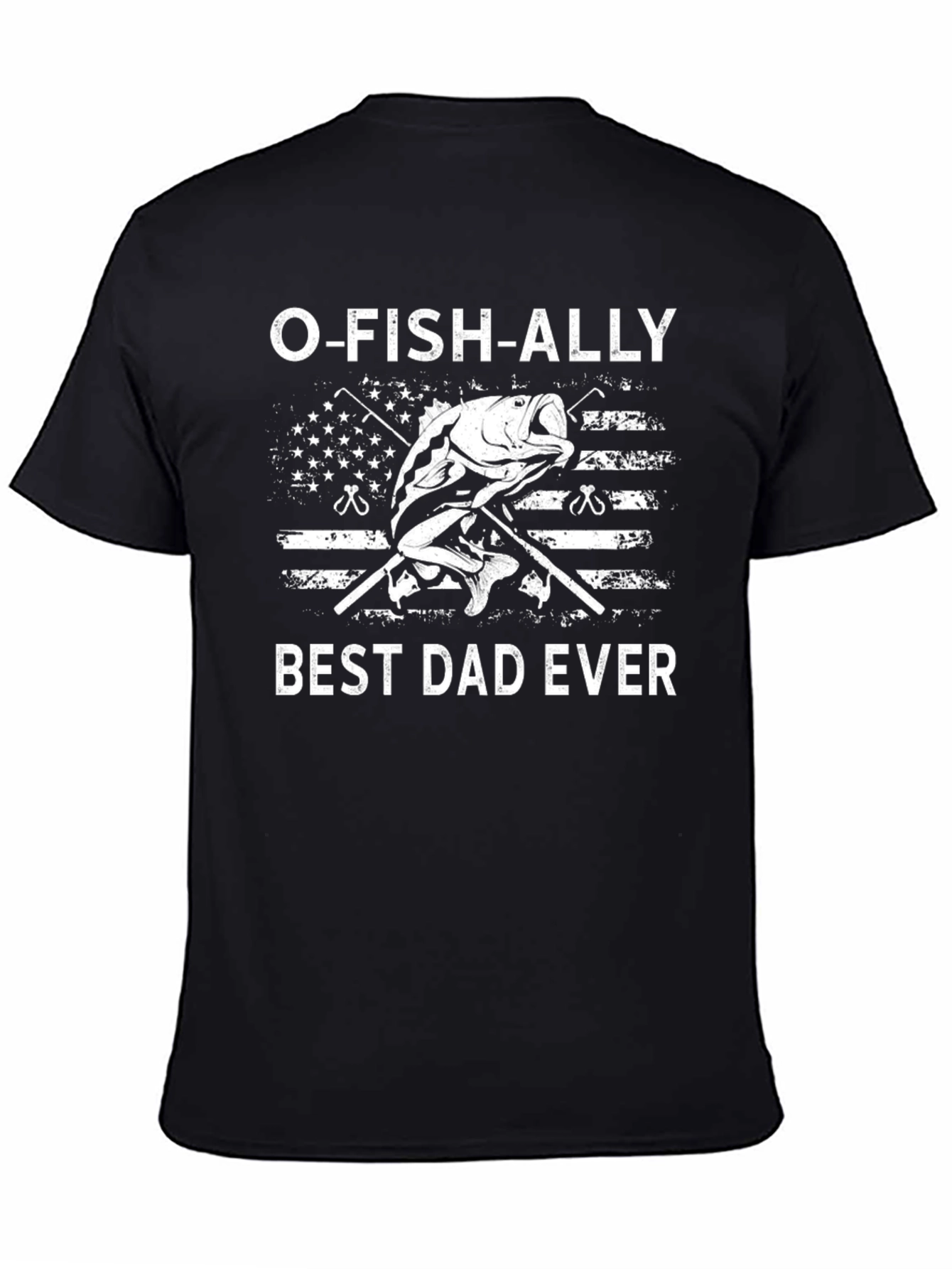 Black O-FISH-ALLY Best Dad Ever T-Shirt view 4