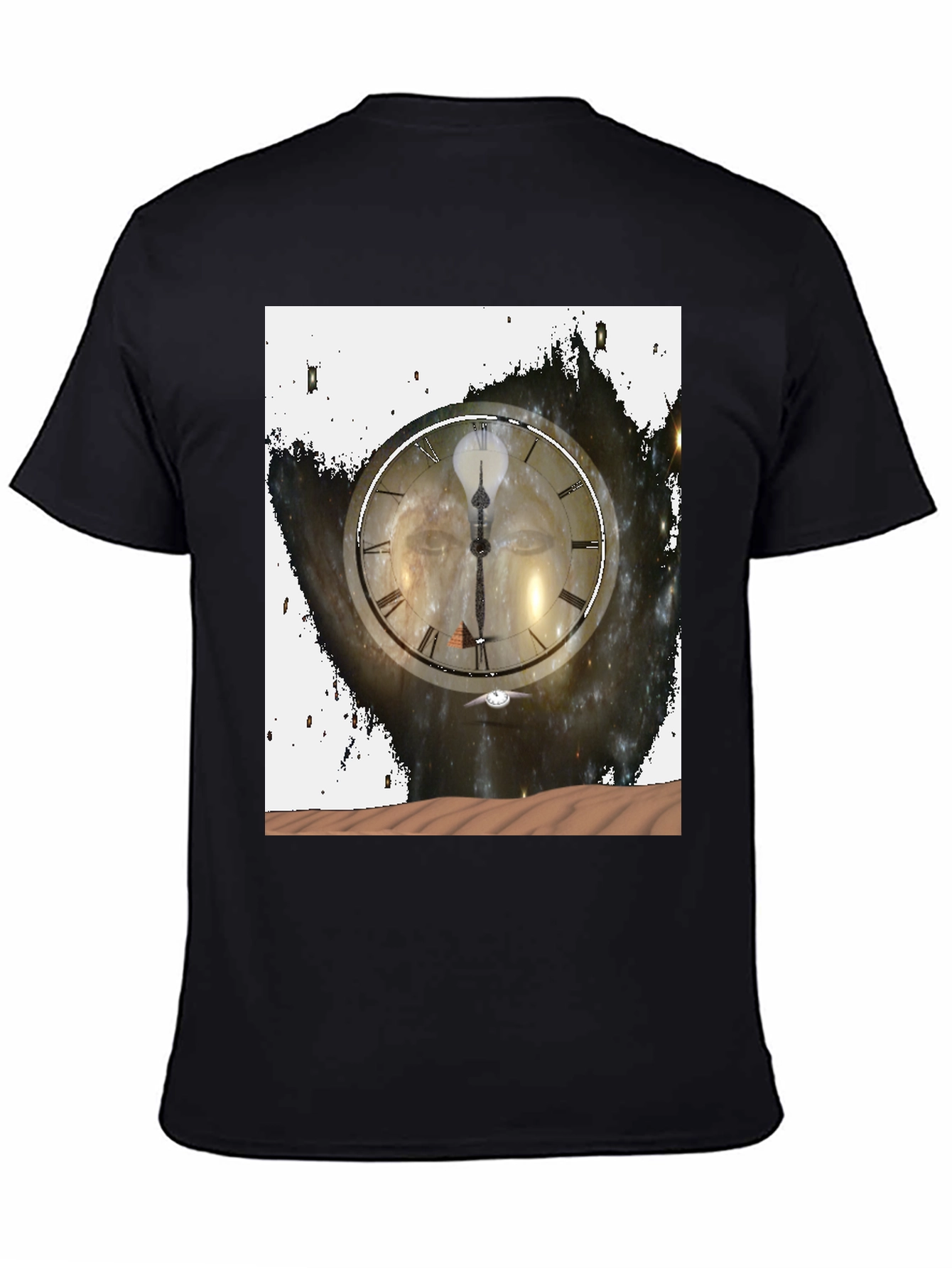 Black Time and Space Graphic Tee - Black Cotton Comfort view 4