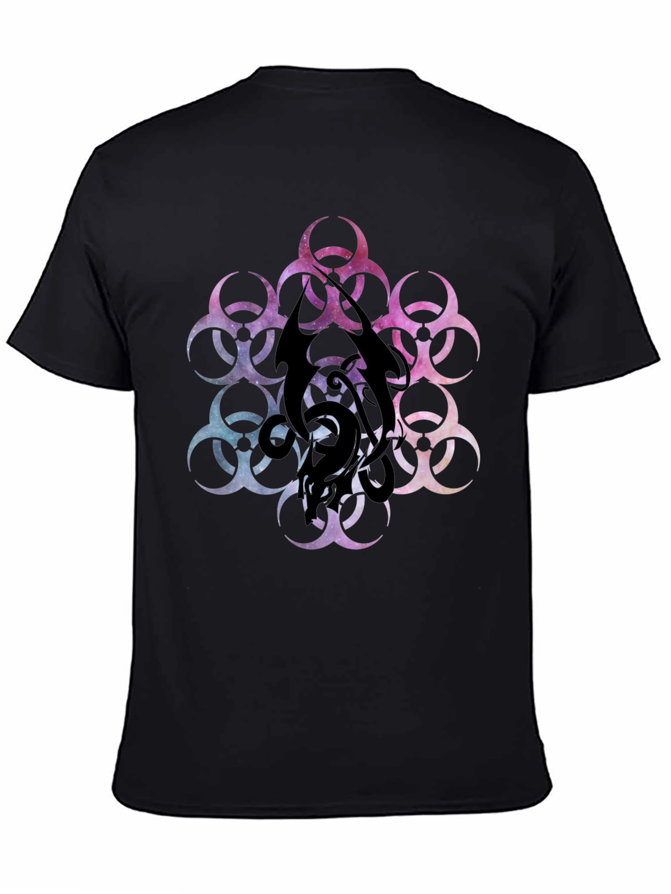 Black Biohazard Galaxy T-Shirt - Black Graphic Tee view 4