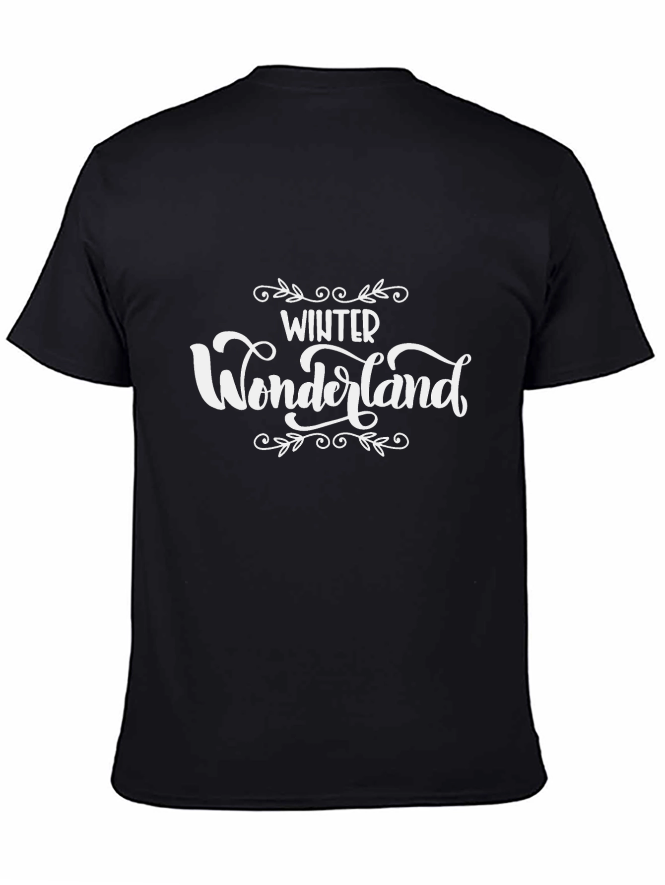 Black Winter Wonderland Graphic Tee - Holiday Season Shirt view 4