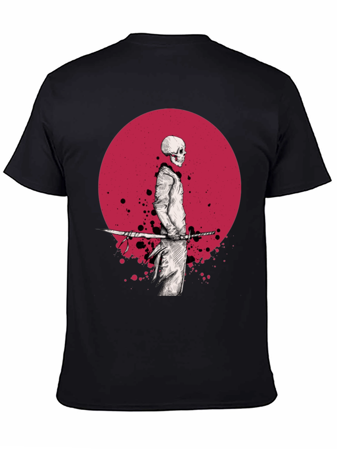 Black Samurai Skeleton T-Shirt - Black Graphic Tee view 4