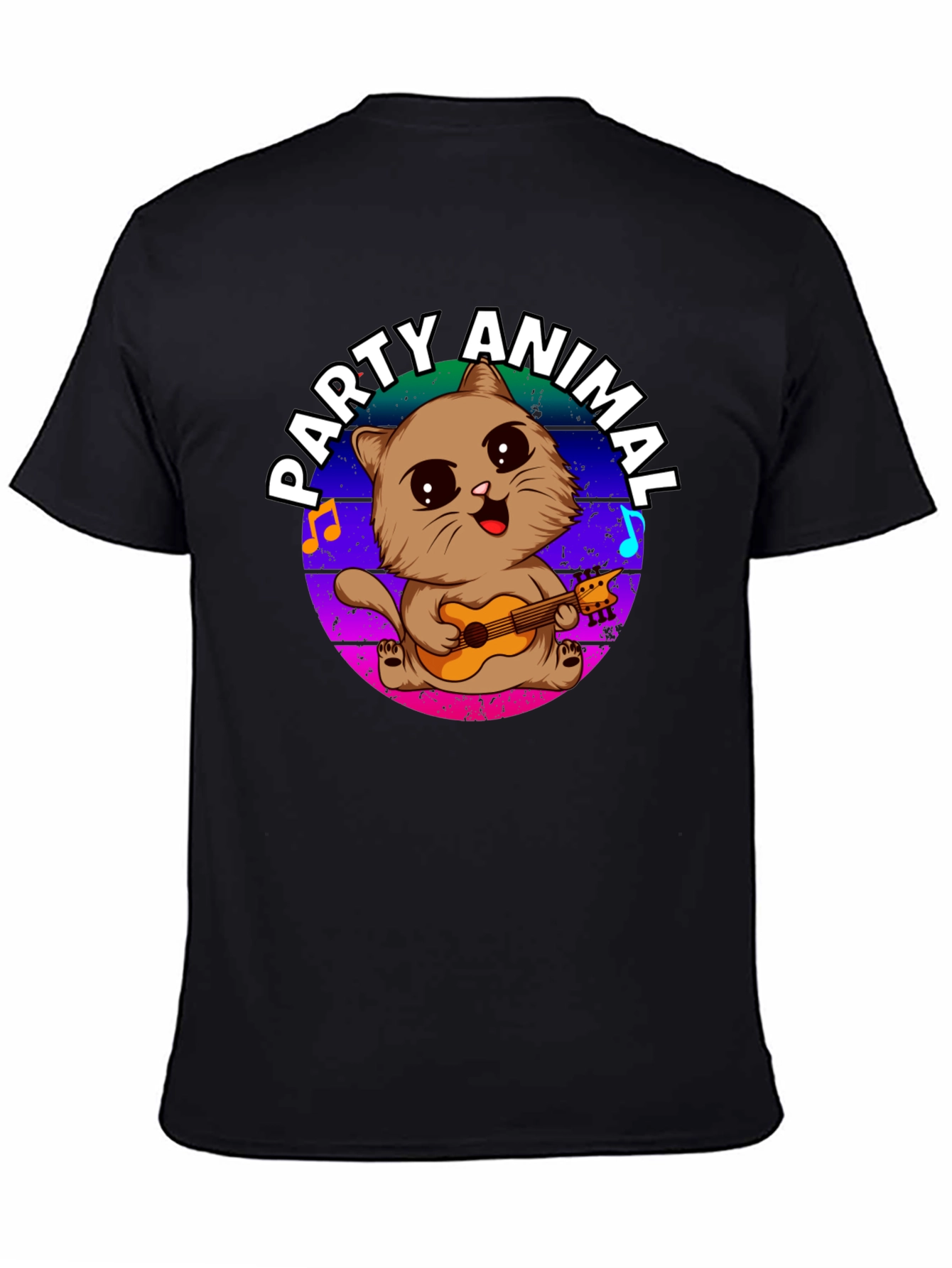 Black Party Animal Cat T-Shirt view 4