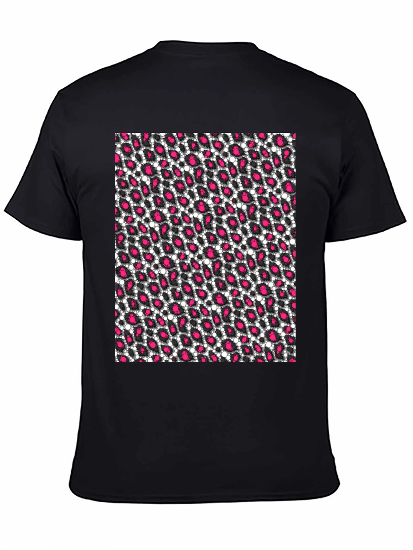 Black Black T-Shirt with Pink Leopard Print view 4
