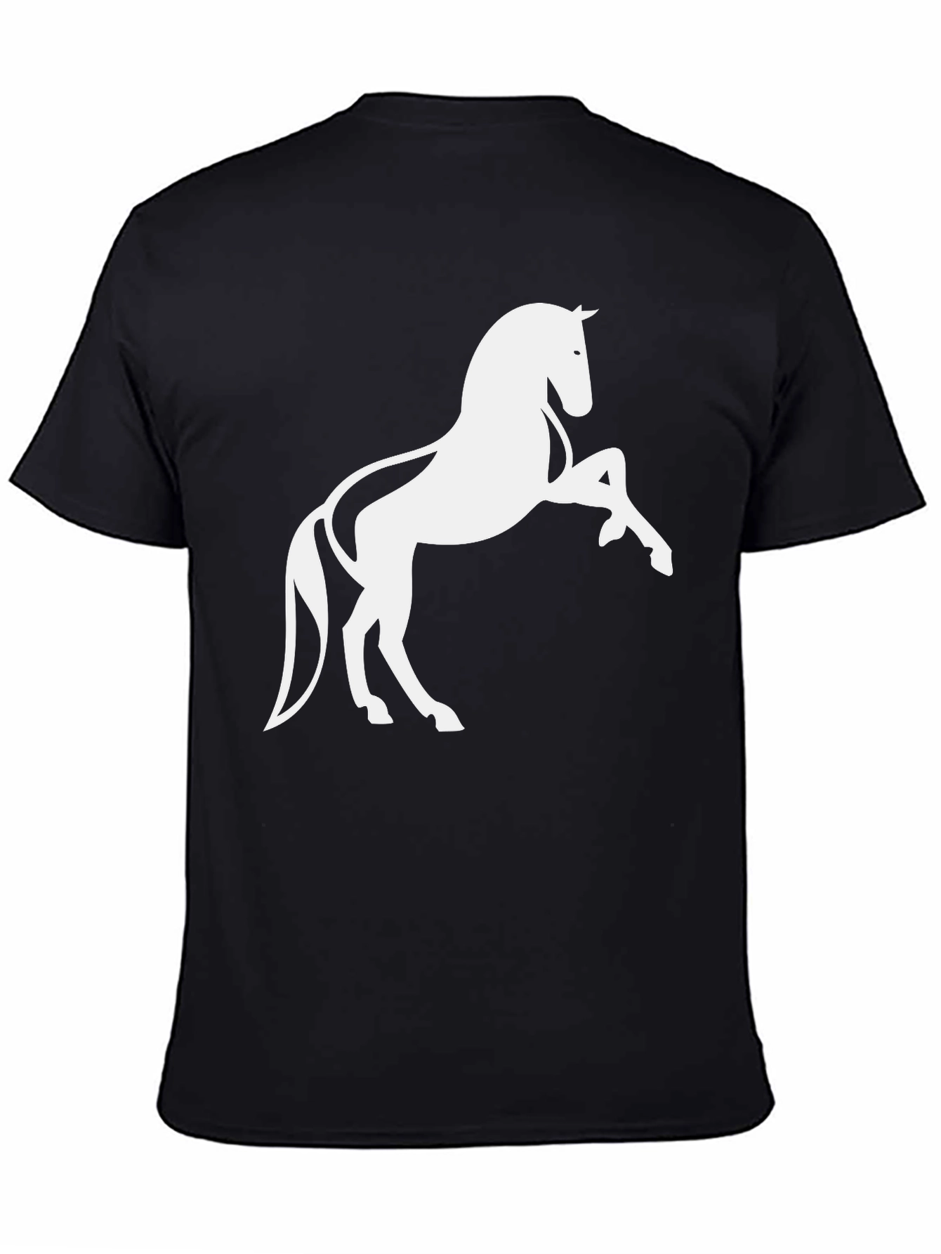 Black Black T-Shirt with Horse Graphic view 4