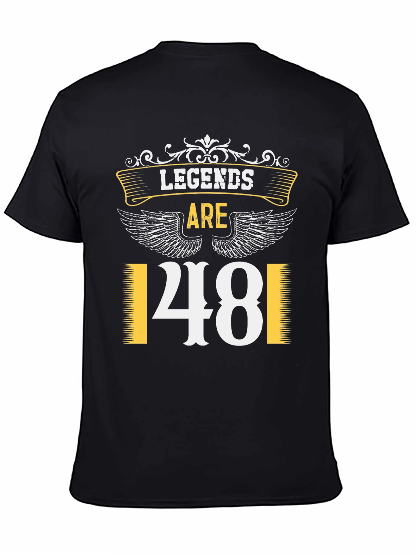 Black Legends Are 48 T-Shirt | Birthday Gift Idea view 4