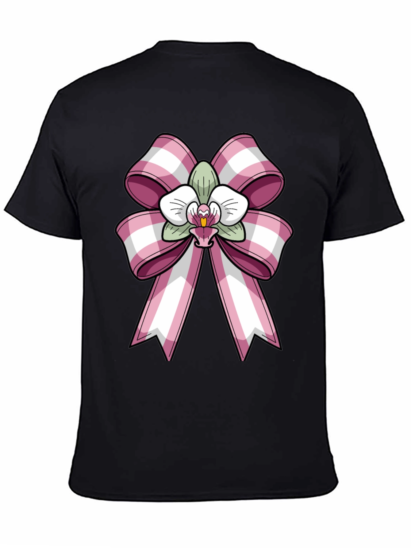 Black Orchid Bow Graphic Tee - Stylish Casual Wear view 4