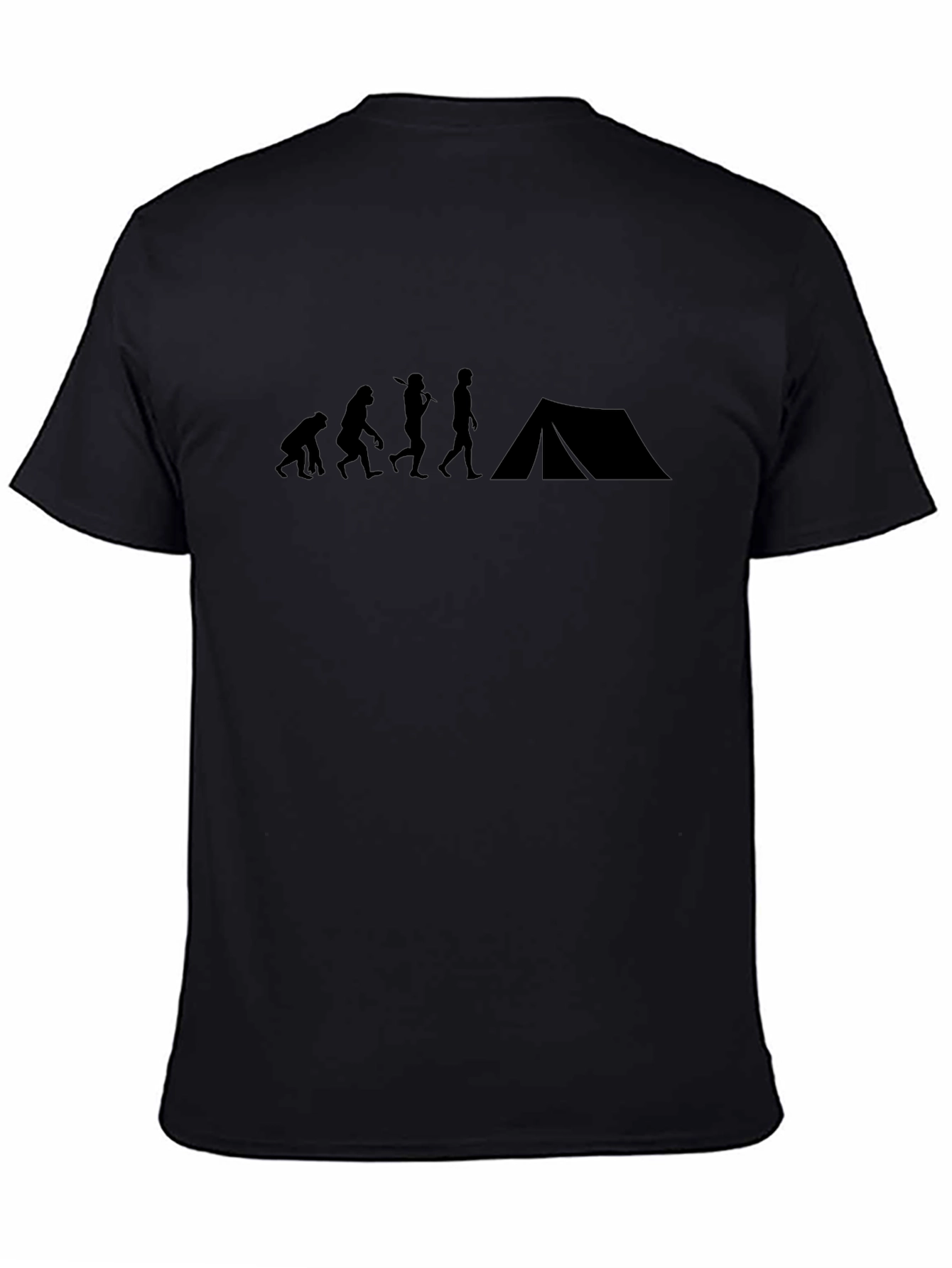 Black Evolution of Camping T-Shirt - Black Graphic Tee view 4