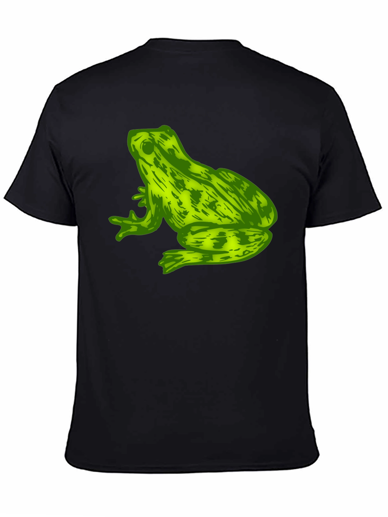 Black Frog Graphic Print Men's T-Shirt - Black view 4