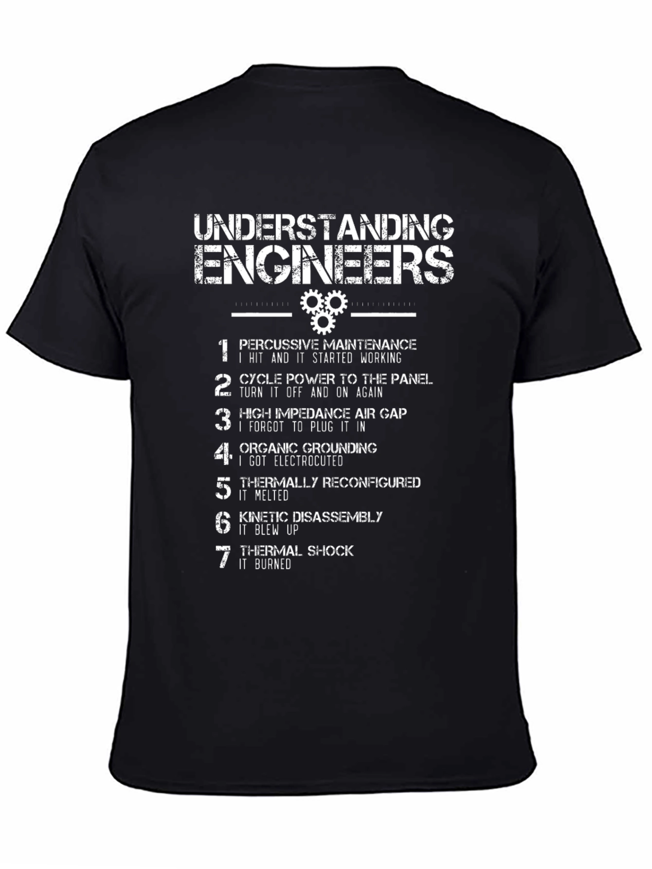 Black Engineer's Humor Graphic T-Shirt view 4