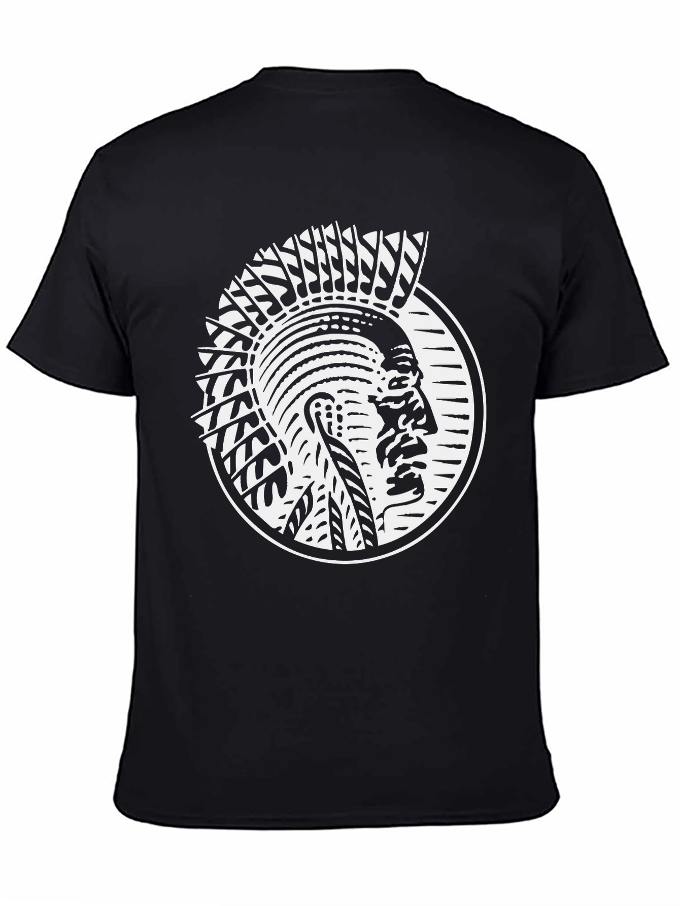 Black Native American Chief Graphic Tee - Black view 4