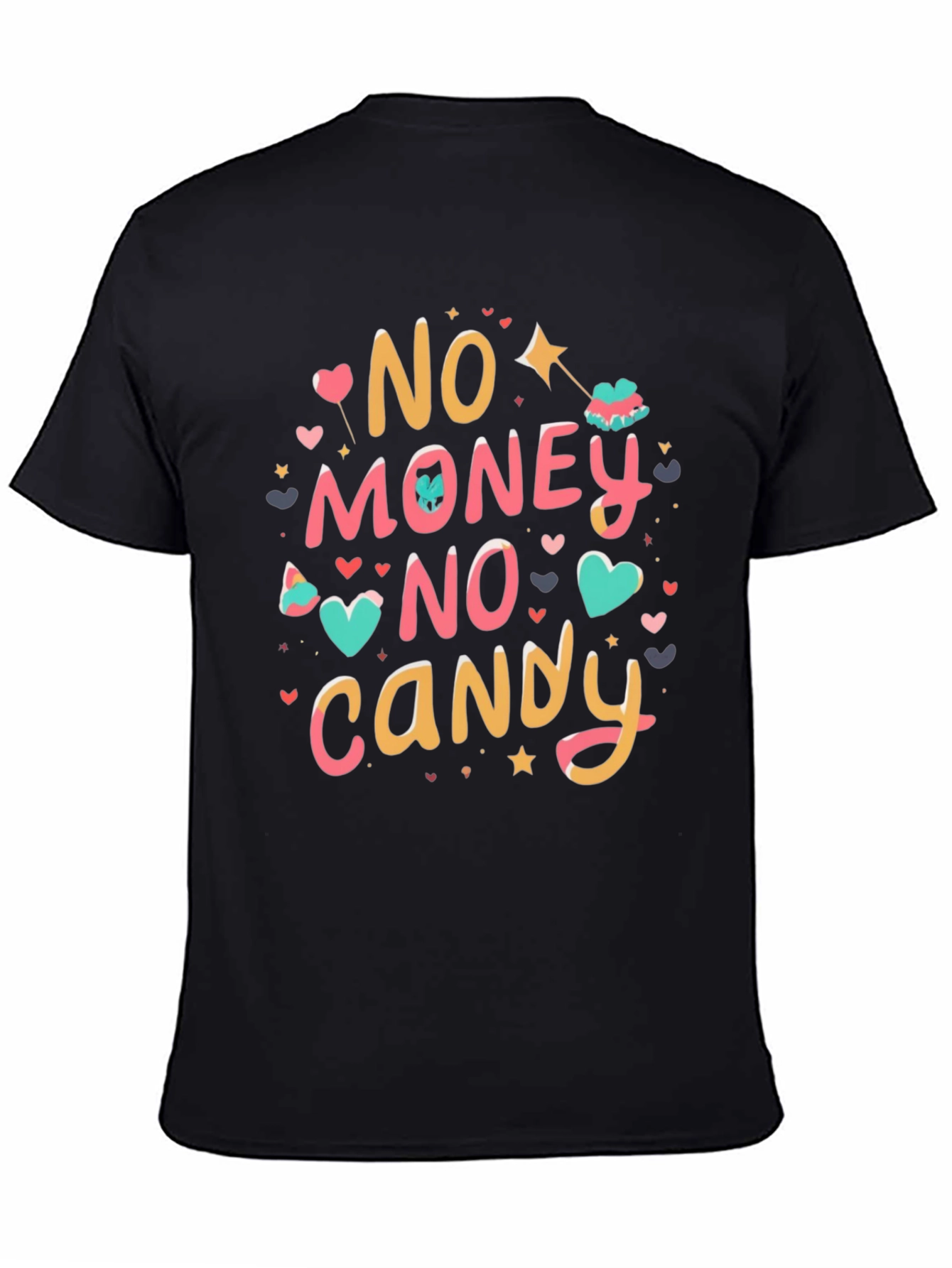 Black No Money No Candy Graphic Tee view 4