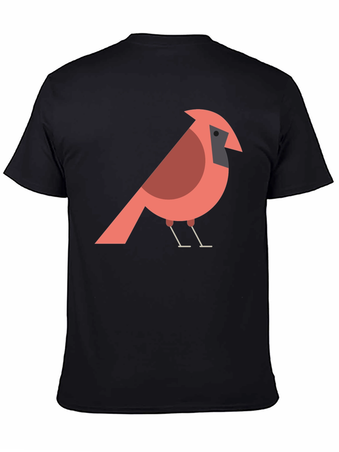 Black Cardinal Bird Graphic T-Shirt - Casual Cotton Tee view 4