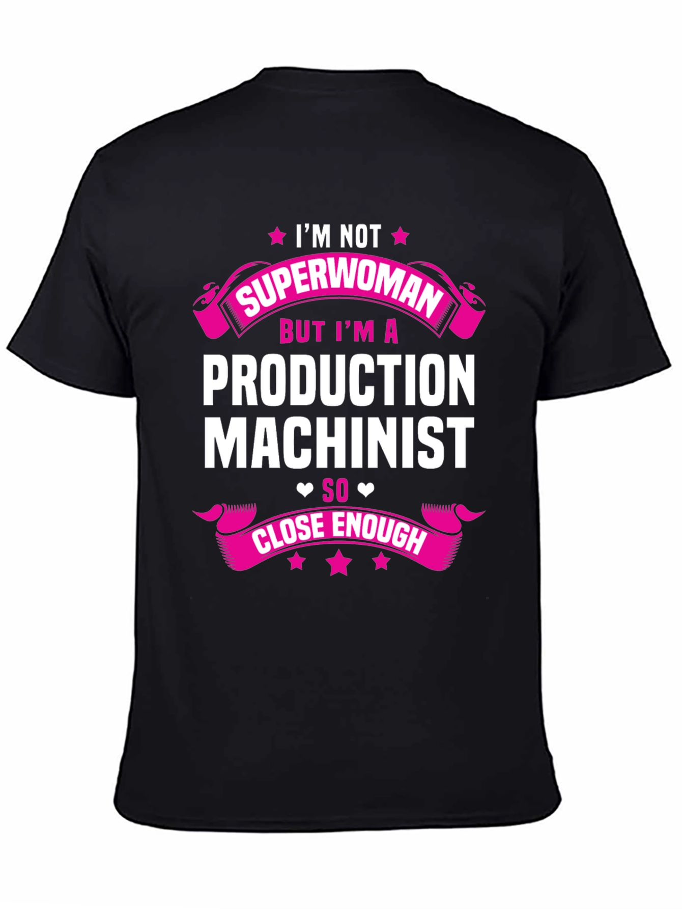 Black Production Machinist T-Shirt - Not Superwoman view 4