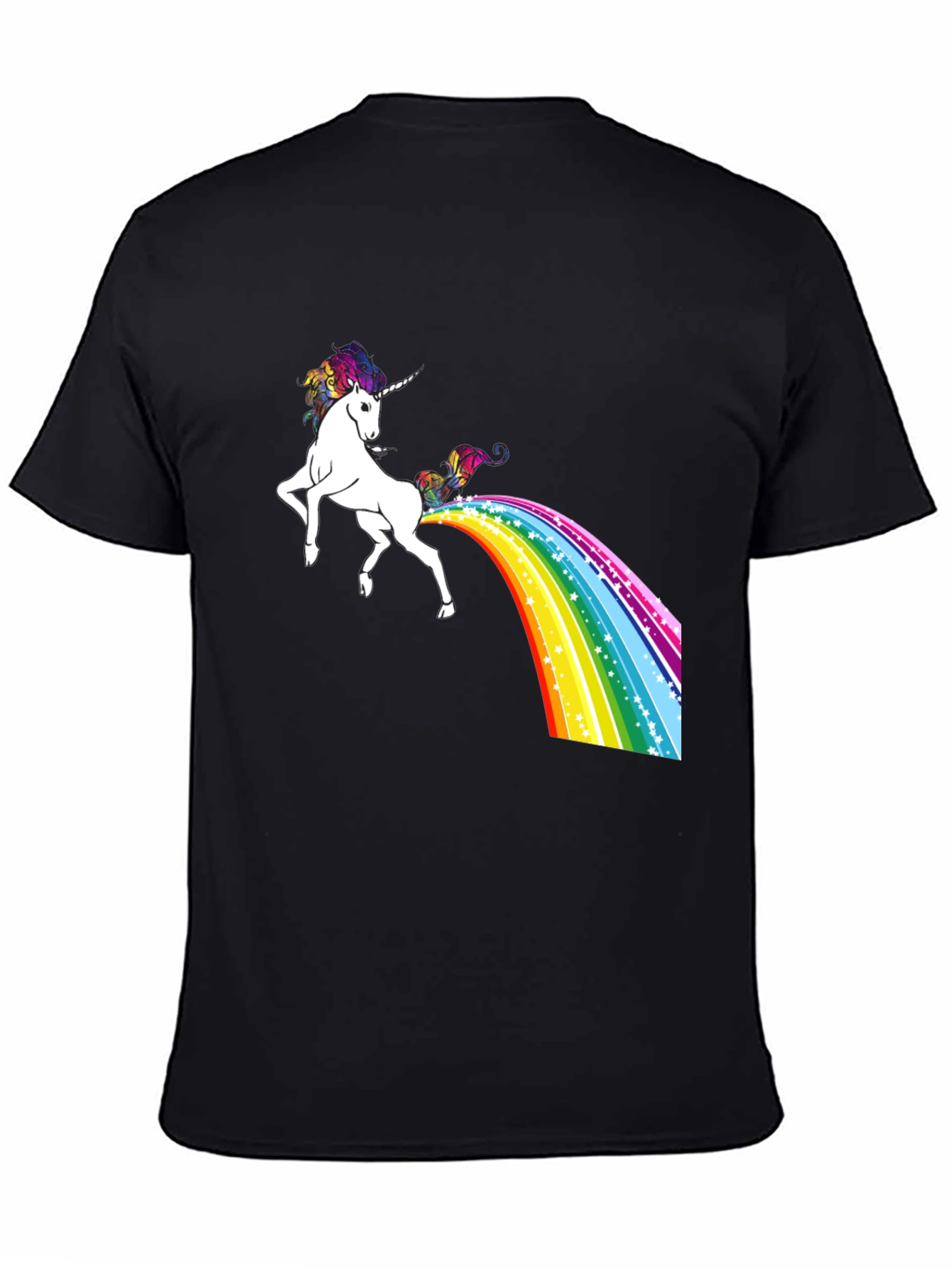 Black Rainbow Unicorn T-Shirt - Magical Poop! view 4