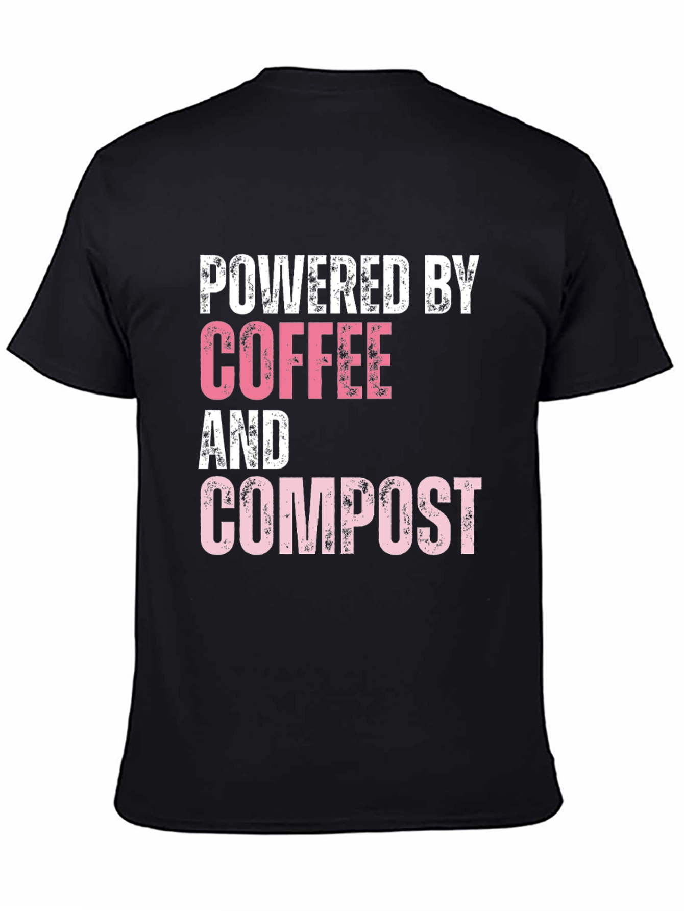 Black Powered By Coffee & Compost Graphic Tee - Eco Friendly view 4