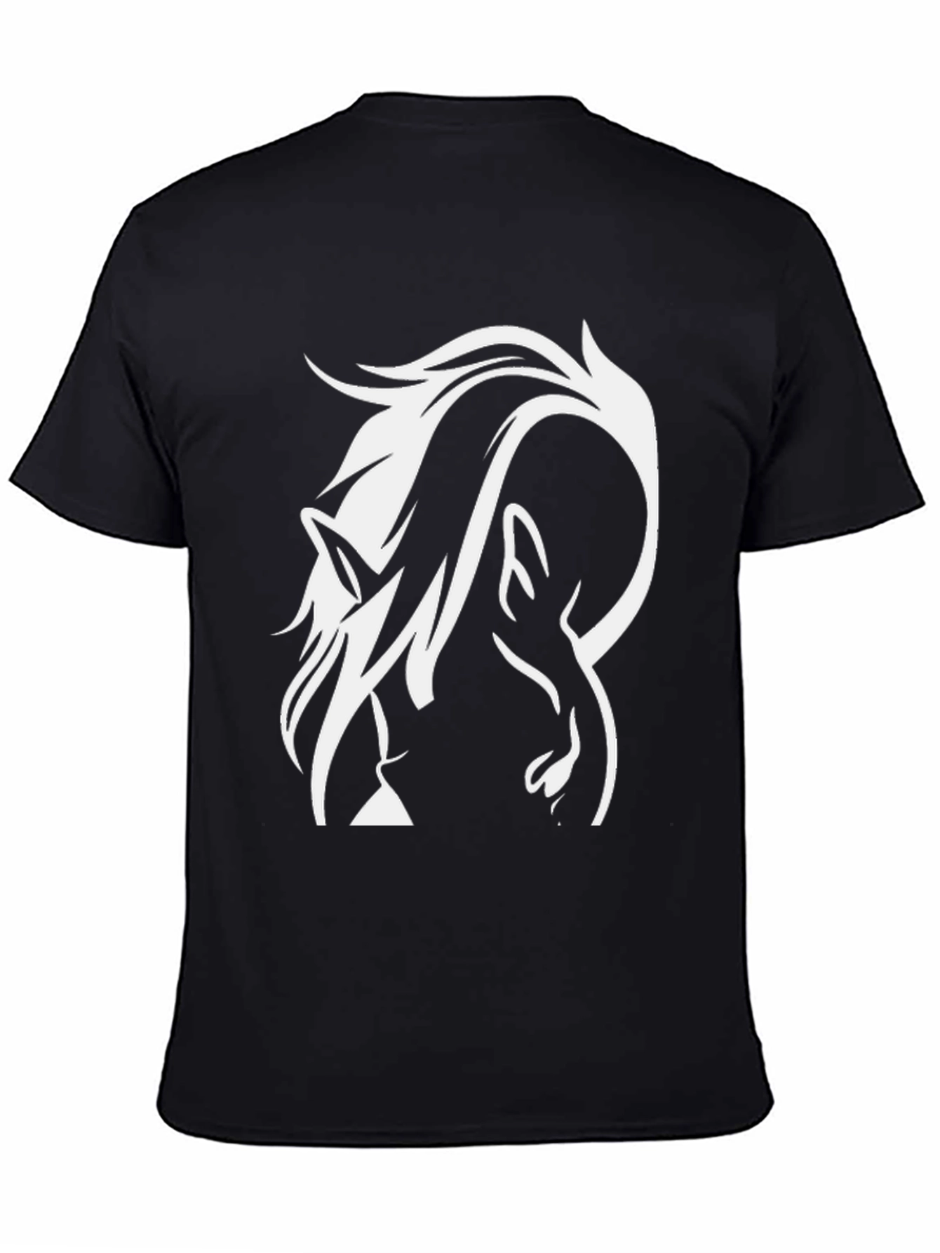 Black Abstract Horse Graphic Tee - Men's Black T-Shirt view 4