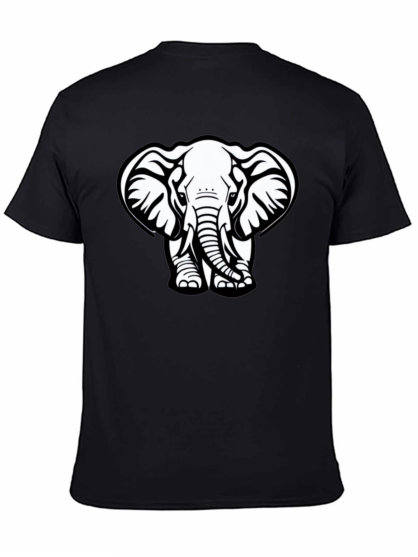 Black Elephant Graphic Tee - Black Cotton T-Shirt view 4