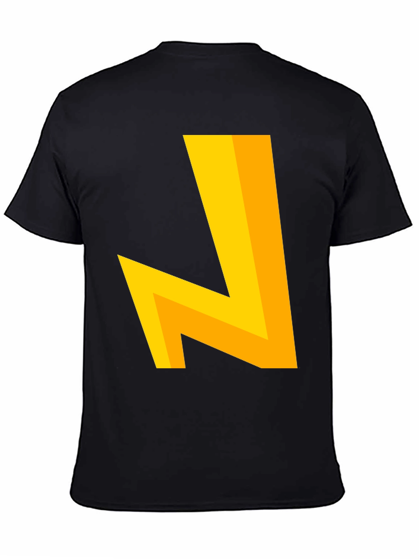 Black Modern Geometric Tee - Bold Yellow Design view 4