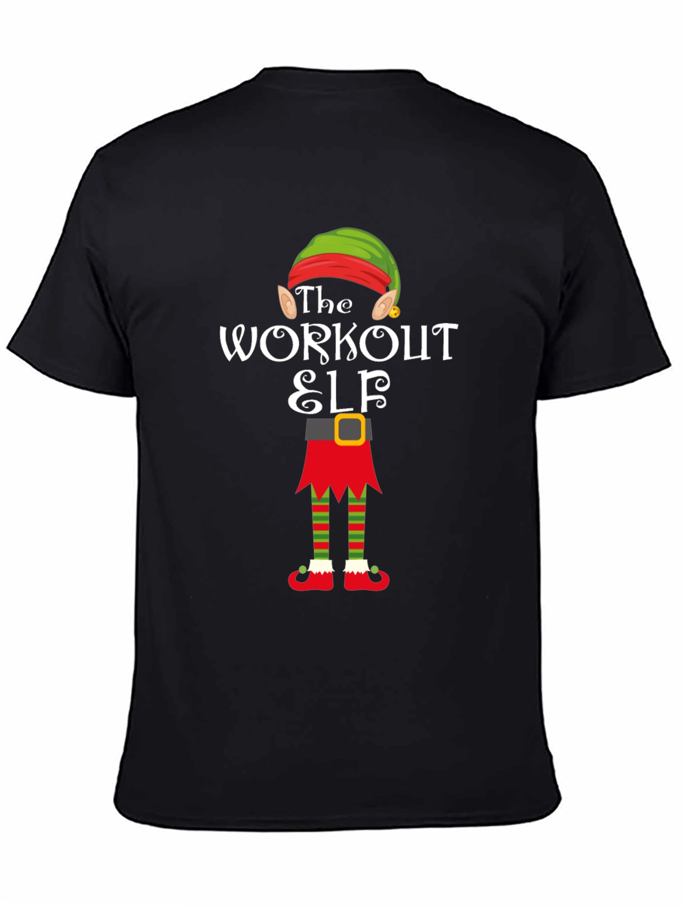 Black The Workout Elf Graphic T-Shirt view 4