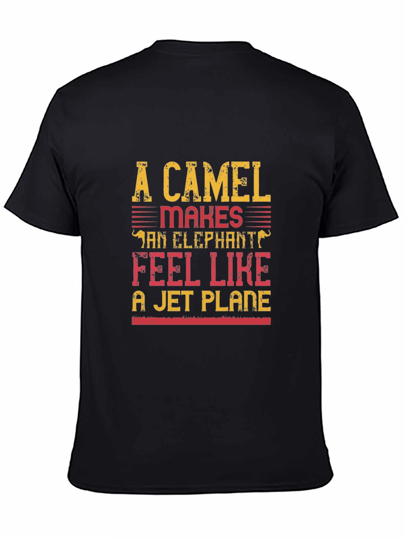 Black Funny Camel & Elephant T-Shirt view 4