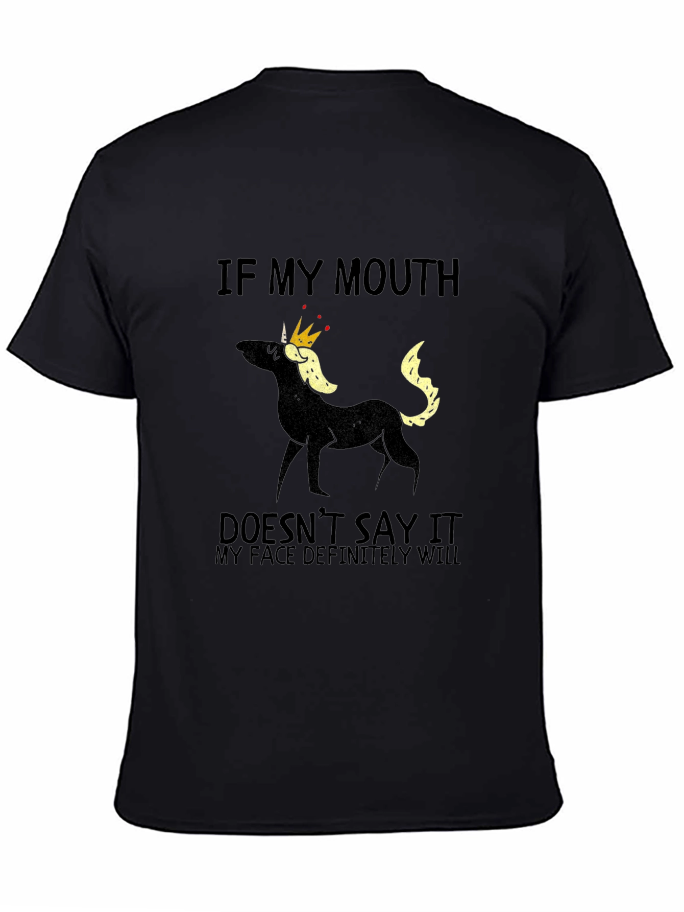 Black Sarcastic Unicorn Graphic T-Shirt - Black view 4